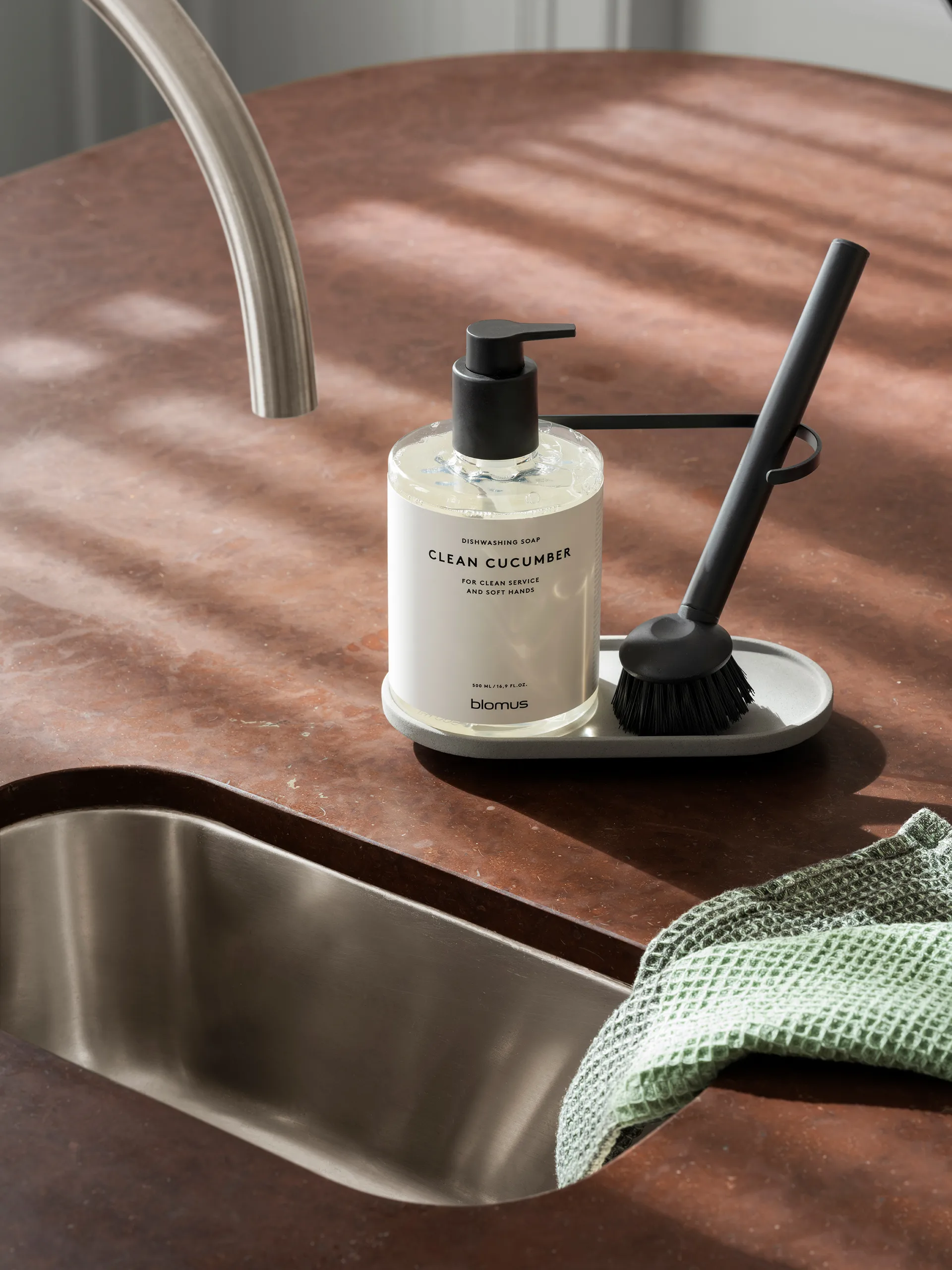 Support pour brosse vaisselle et savon Dhuva, Micro Chip blomus