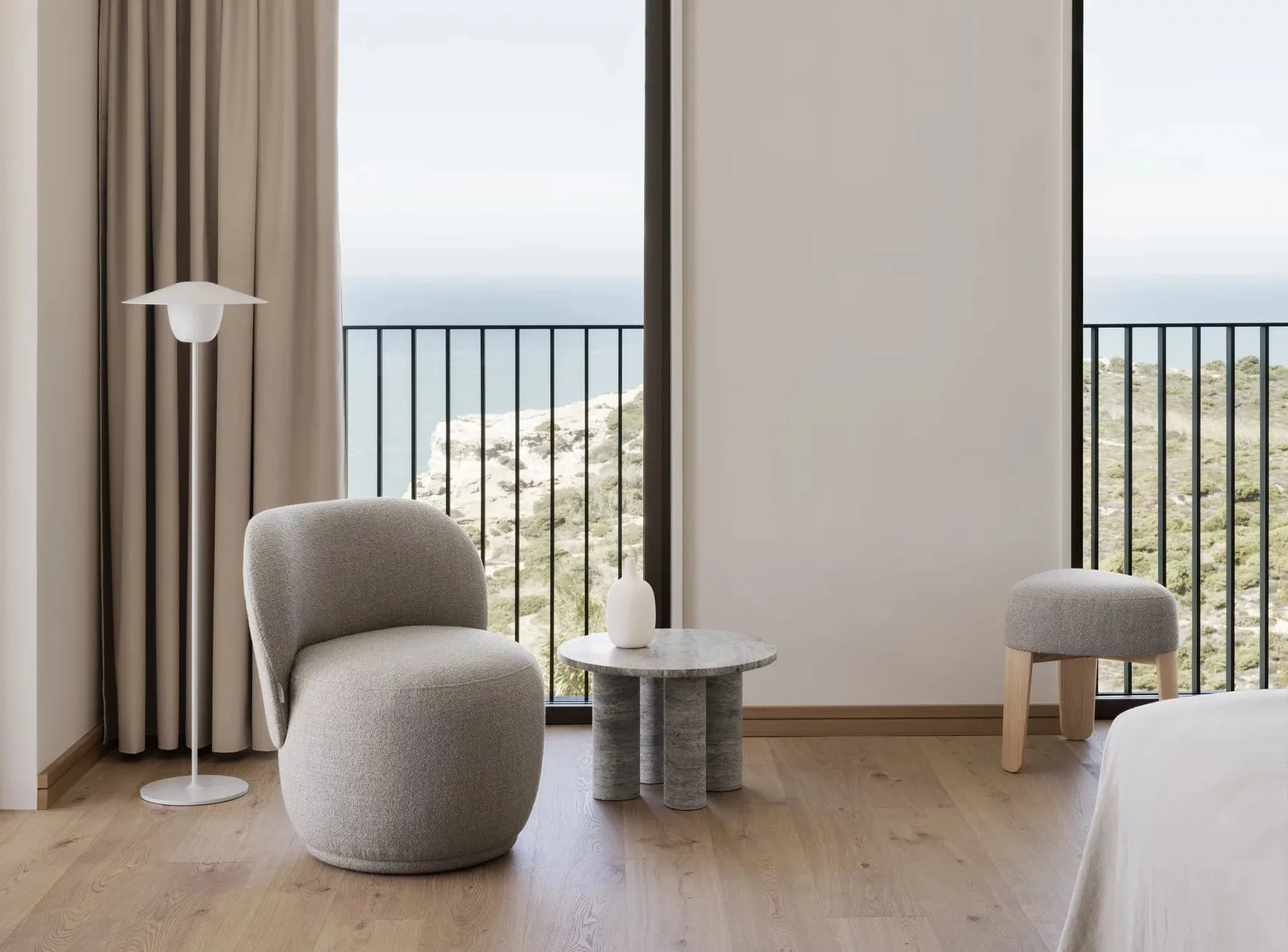 Table d'appoint Volos S Ø52 cm, Silver Travertine blomus