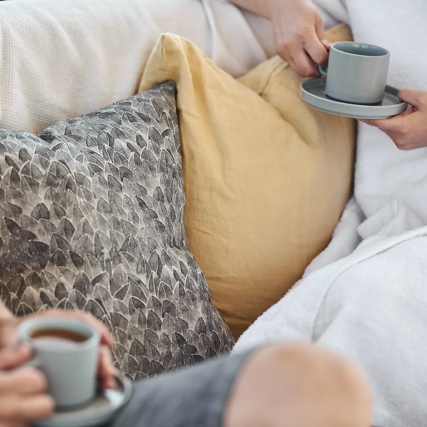 Tasse à café avec soucoupe Pilar lot de 2, Gris mirage blomus