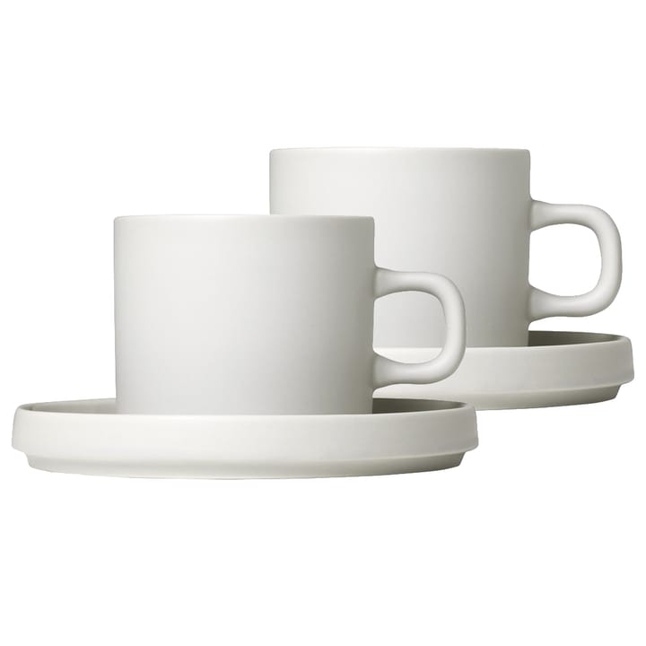 Tasse à café avec soucoupe Pilar lot de 2 - Rayon de lune - Blomus