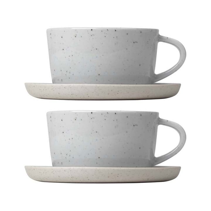 Tasse à café avec soucoupe Sablo Lot de 2 - Cloud - Blomus