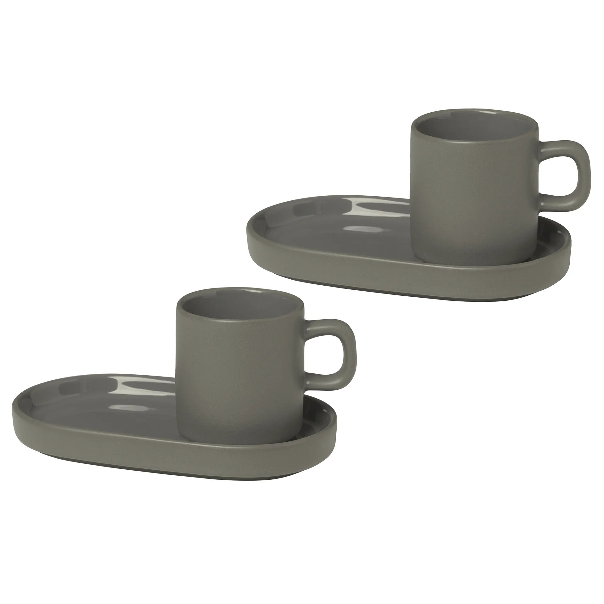 Tasse à espresso avec soucoupe Pilar lot de 2, Pewter blomus