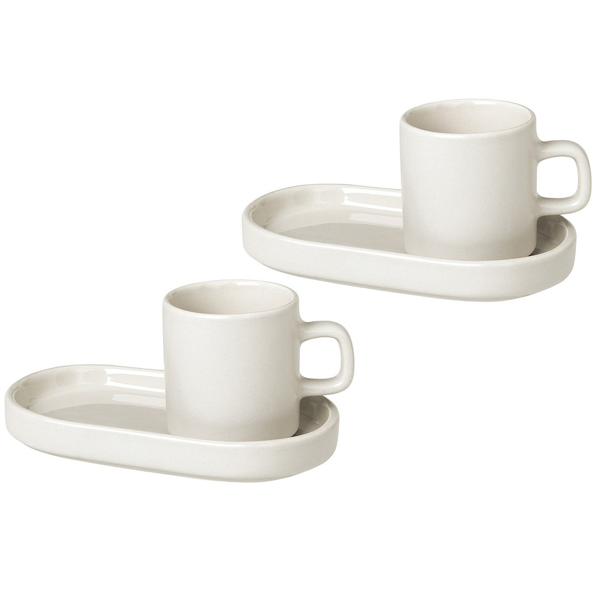 blomus Tasse à espresso avec soucoupe Pilar lot de 2 Rayon de lune
