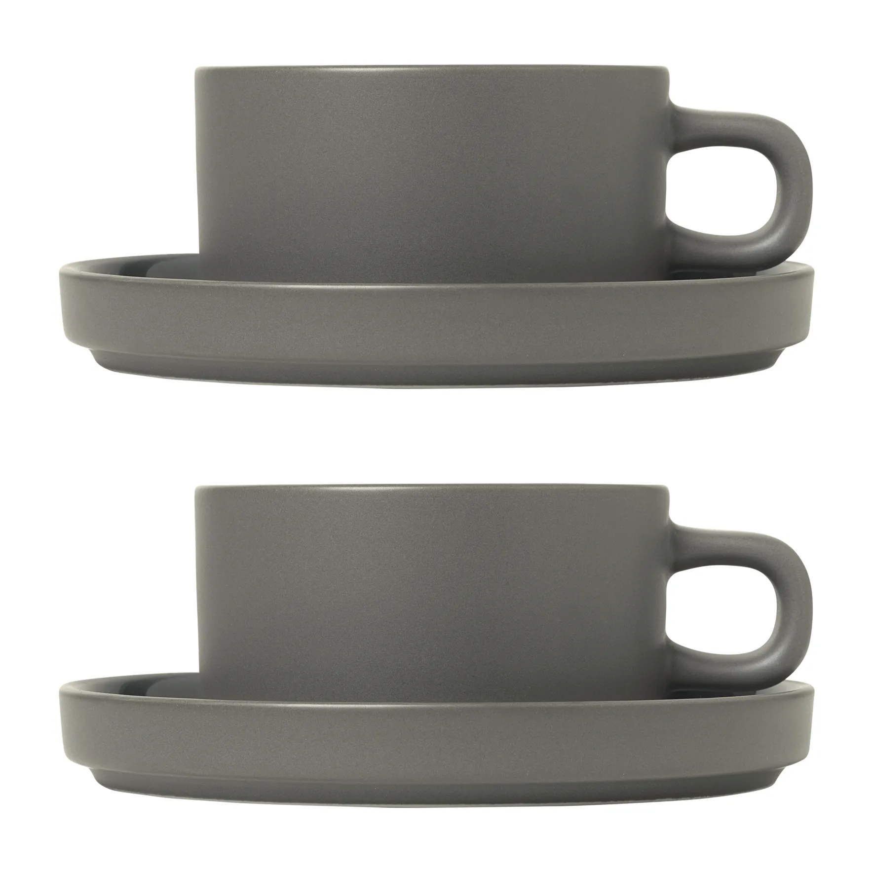 Tasse avec soucoupe Pilar lot de 2, Pewter blomus