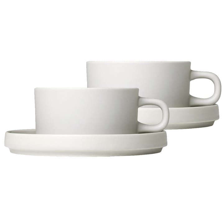 Tasse avec soucoupe Pilar lot de 2 - Rayon de lune - Blomus