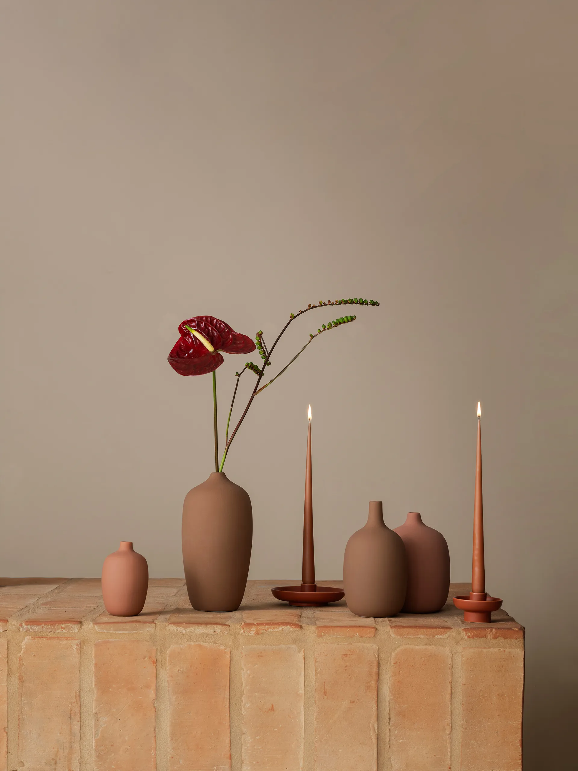 Vase Ceola 25 cm, Indian Tan blomus