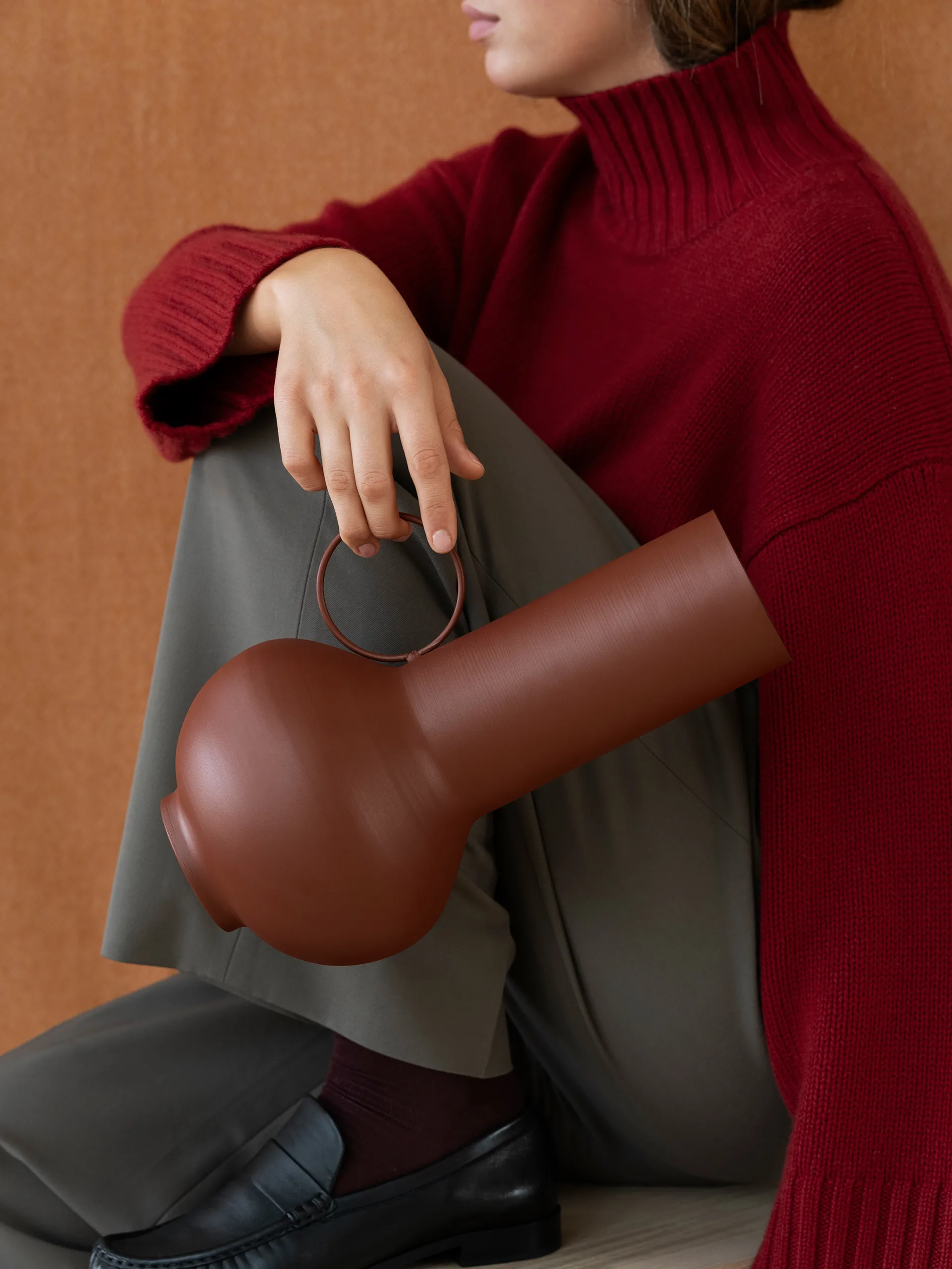 Vase Loha 33 cm, Brandy Brown blomus