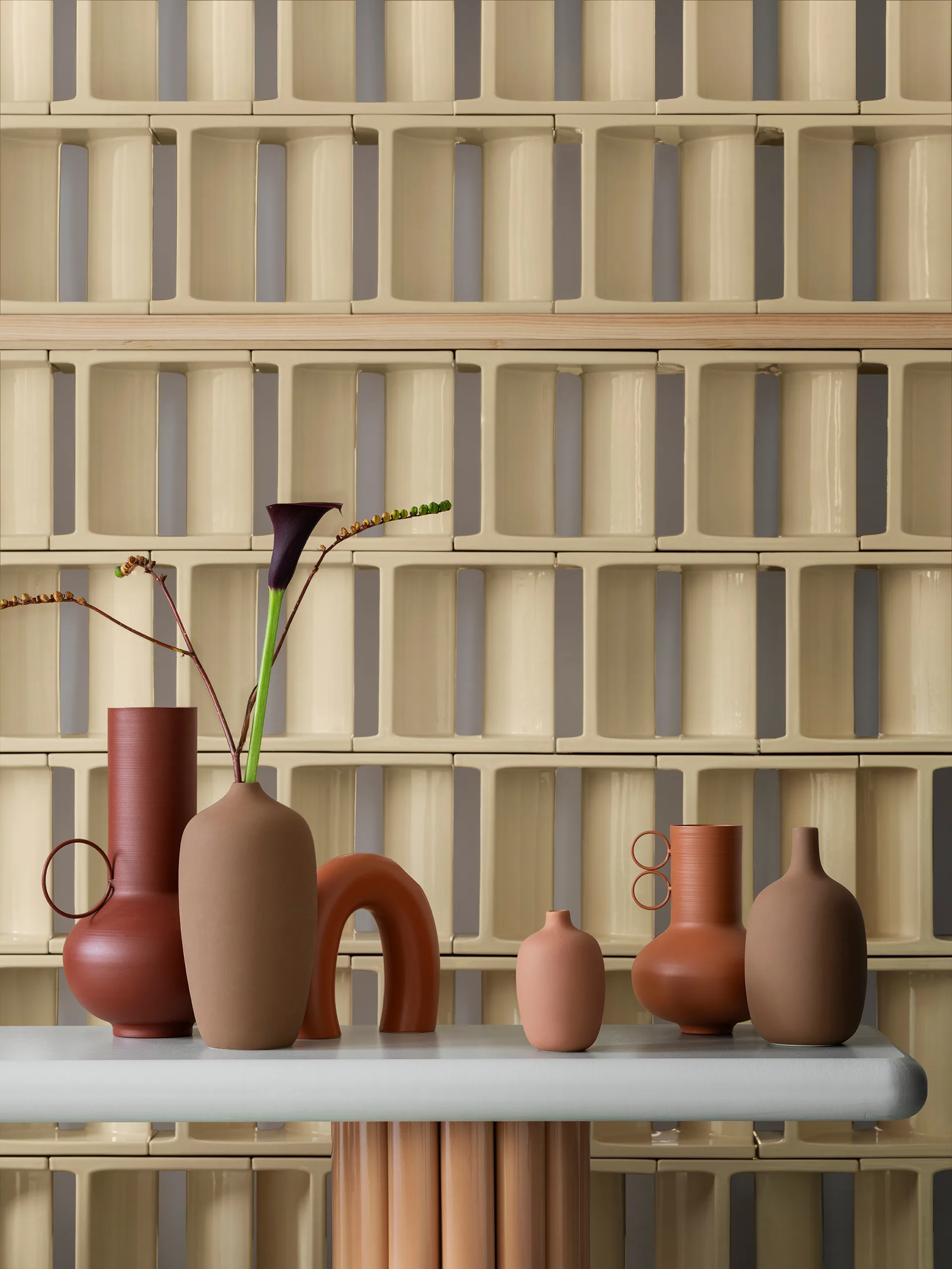 Vase Loha 33 cm, Brandy Brown blomus