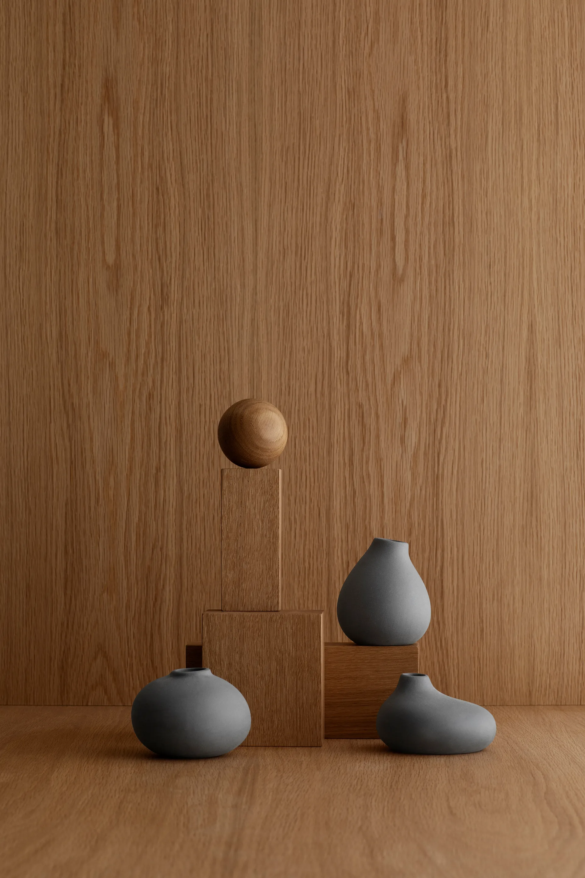 Vase Nona Lot de 3, Pewter blomus