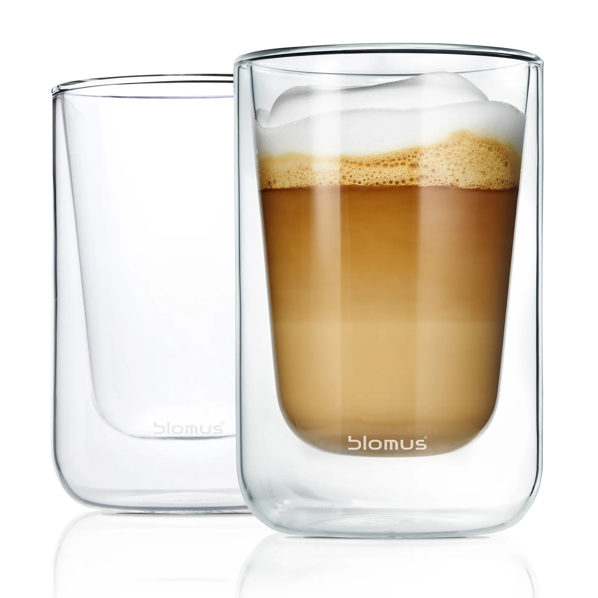 Verre à cappuccino isolant Nero lot de 2, Transparent blomus