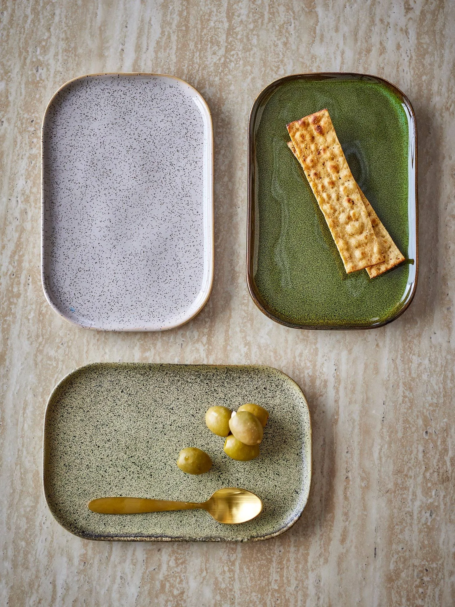 Addison assiette, Green, lot de 3 Bloomingville