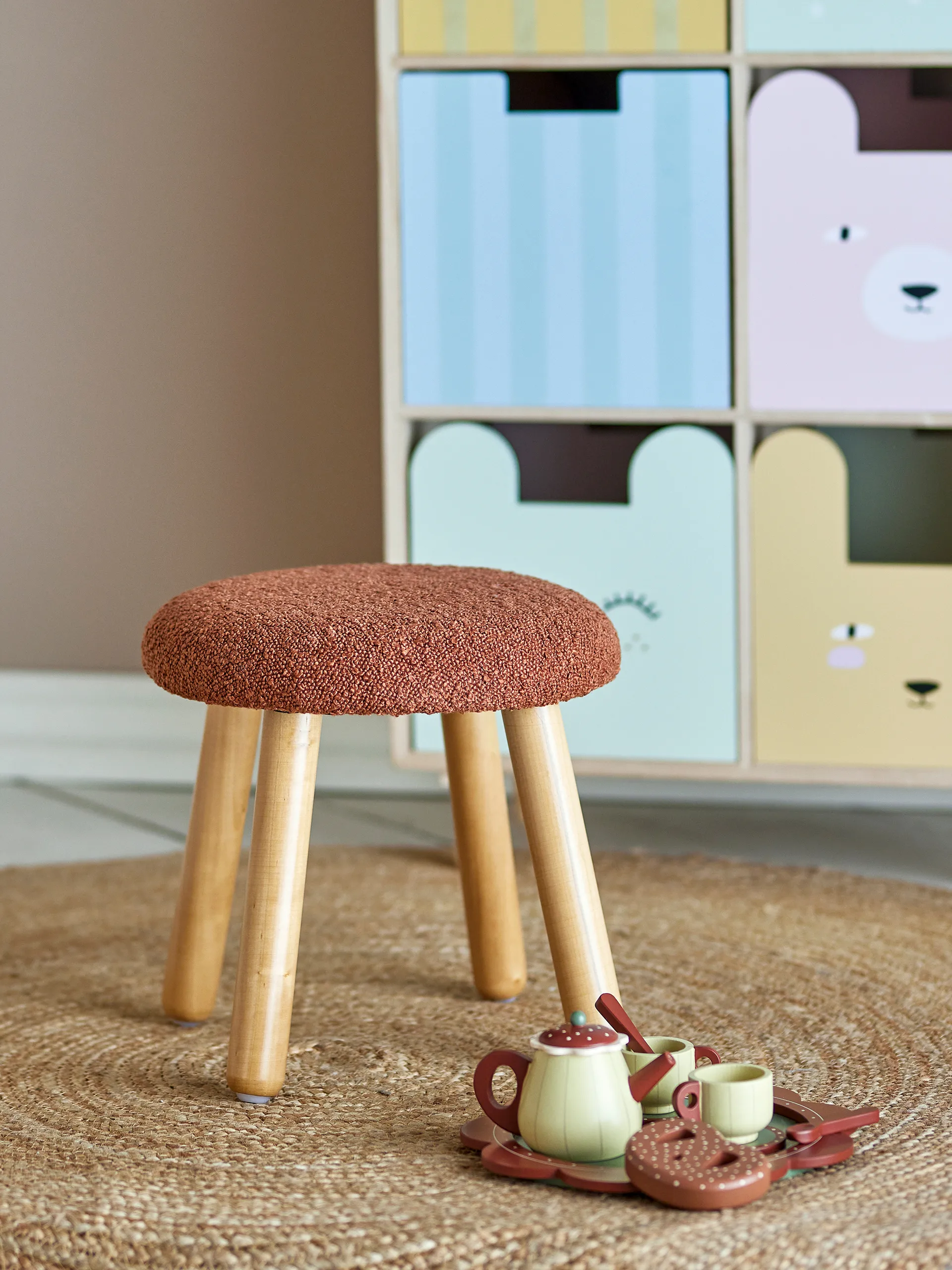 Aksel tabouret rond, Marron Bloomingville