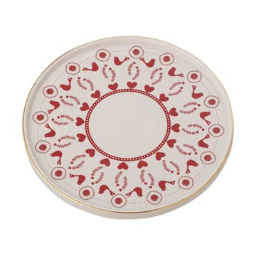 Assiette à gâteau Jolly grès Ø 26 cm - Blanc-rouge - Bloomingville