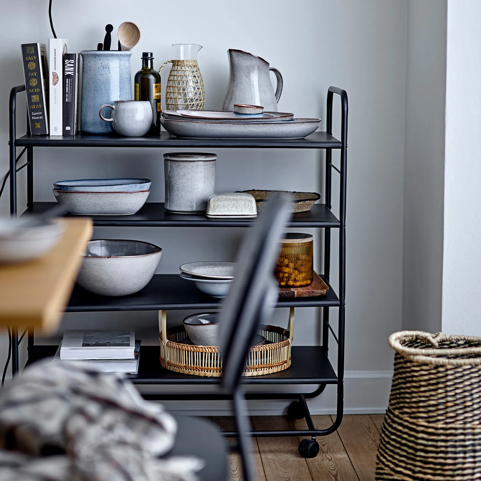 Assiette à pâtes Sandrine Ø22 cm, Gris Bloomingville