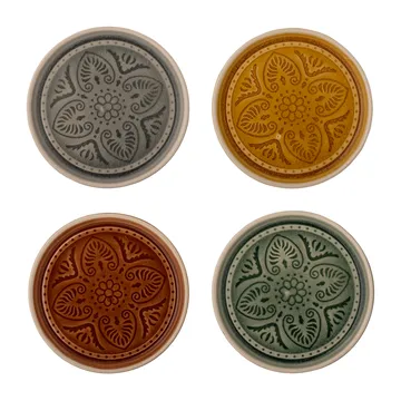 Assiette Rani Ø11 cm 4 Pièces - Gris-jaune-marron-vert - Bloomingville