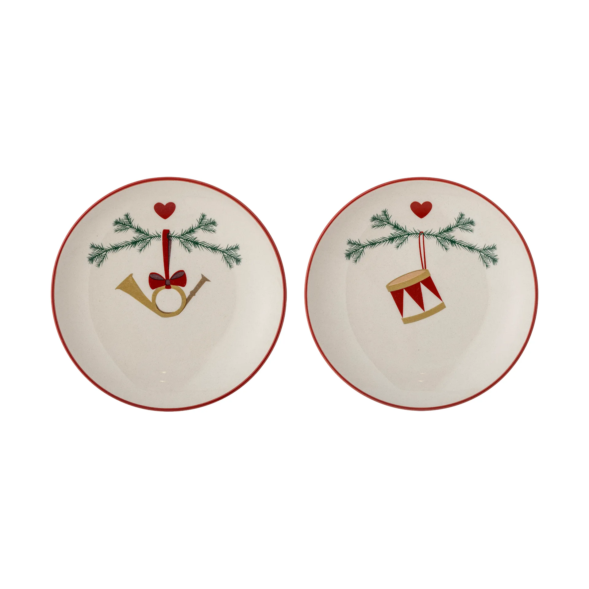 Assiette Yule Ø16 cm lot de 2, Blanc Bloomingville