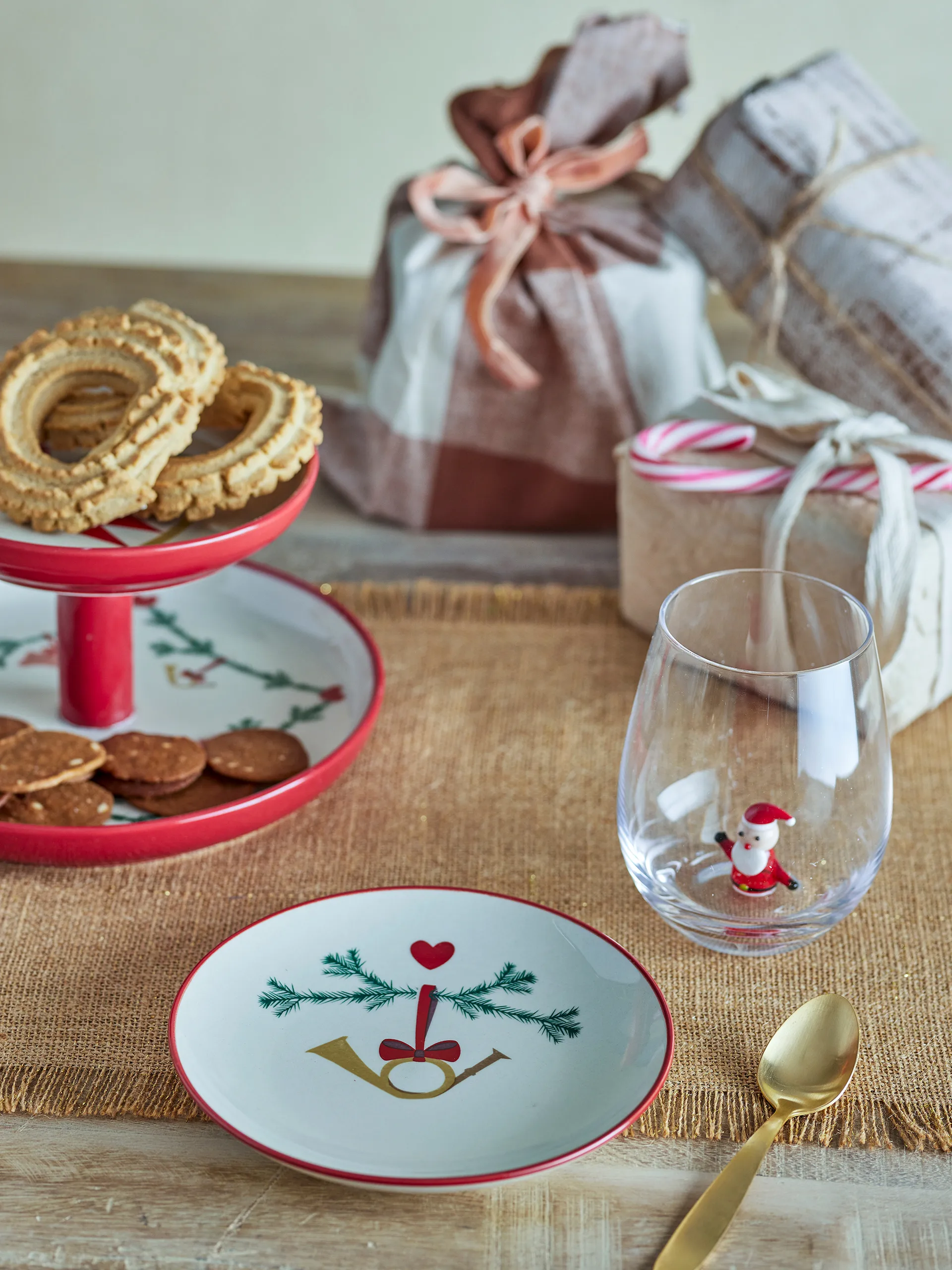 Assiette Yule Ø16 cm lot de 2, Blanc Bloomingville