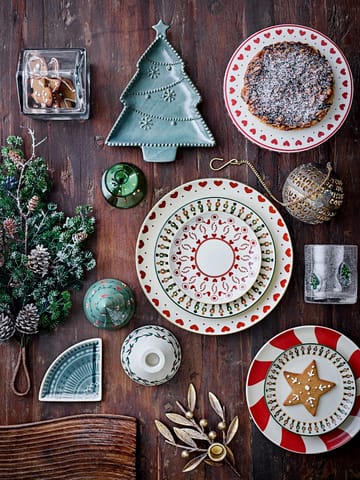 Assiette Yule Ø23 cm - Naturel-rouge - Bloomingville