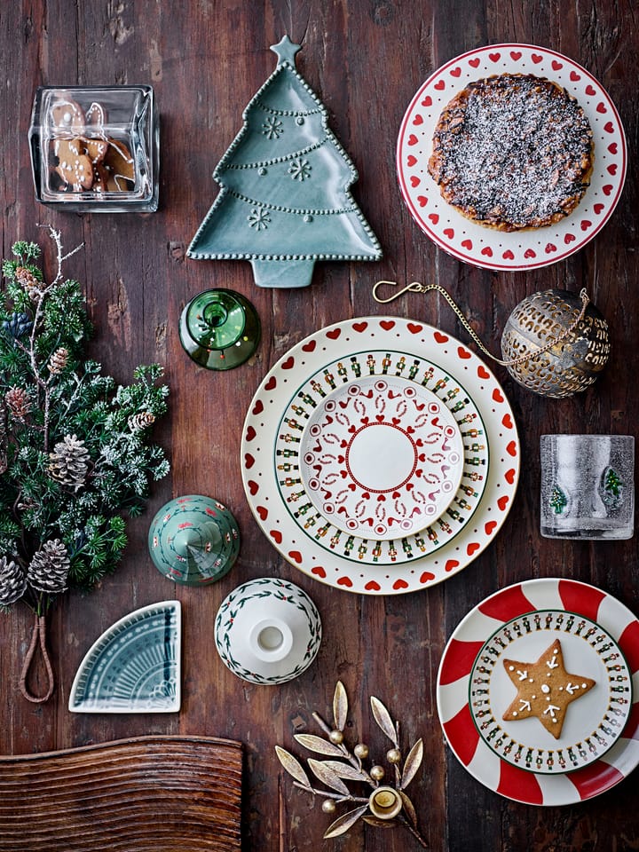Assiette Yule Ø23 cm, Naturel-rouge Bloomingville