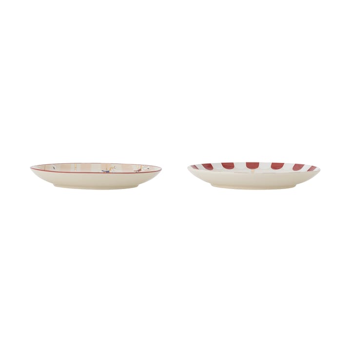 Assiettes Merry-go-round Ø16 cm, 2 pièces, Beige-rouge Bloomingville