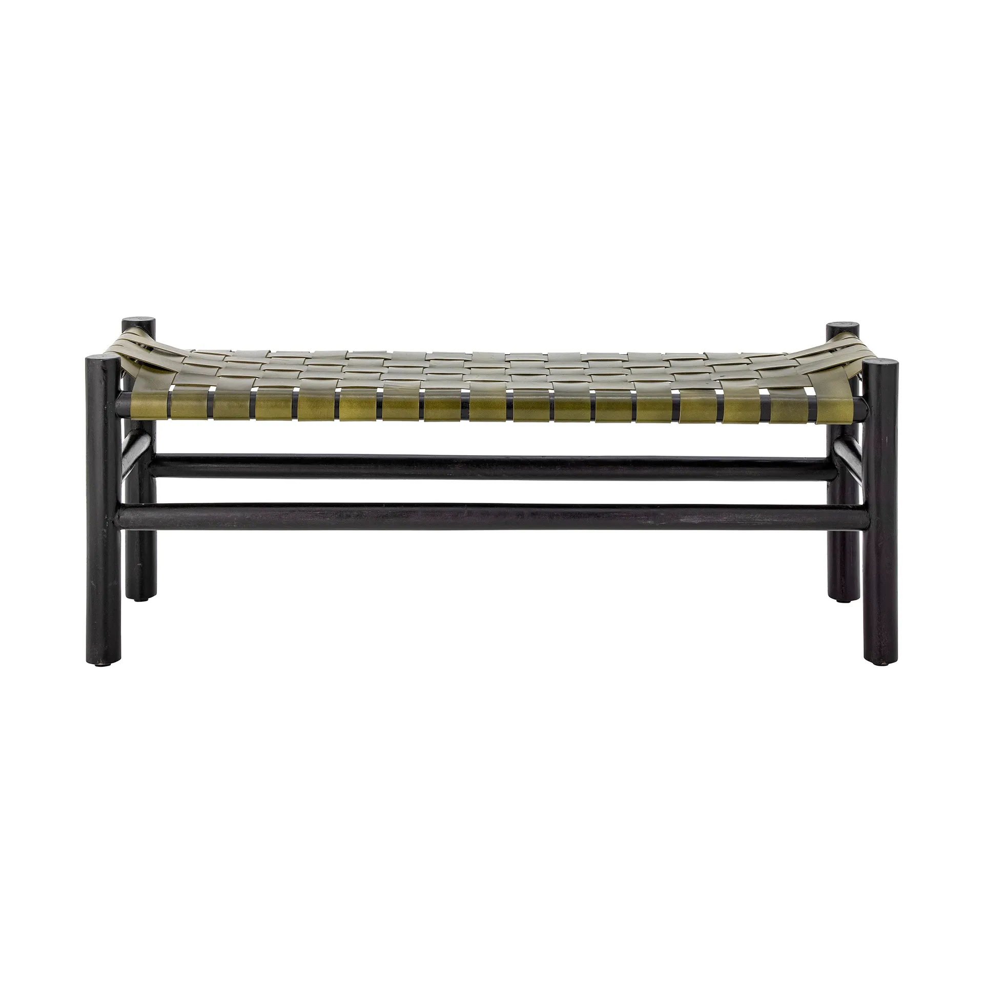 Banc Conner, Cuir noir-vert Bloomingville