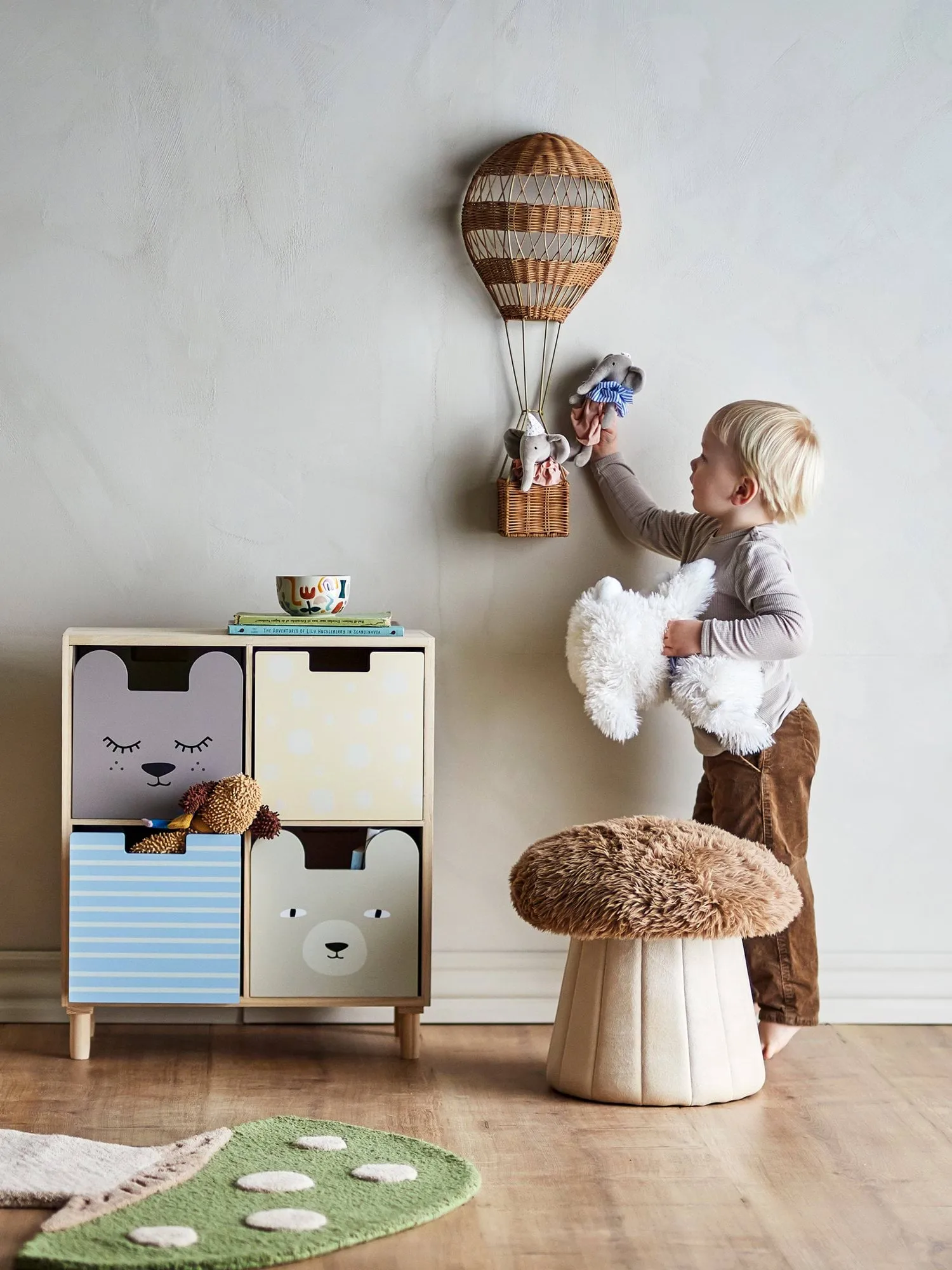 Bertil pouf Ø37 cm, Éponge, brun Bloomingville