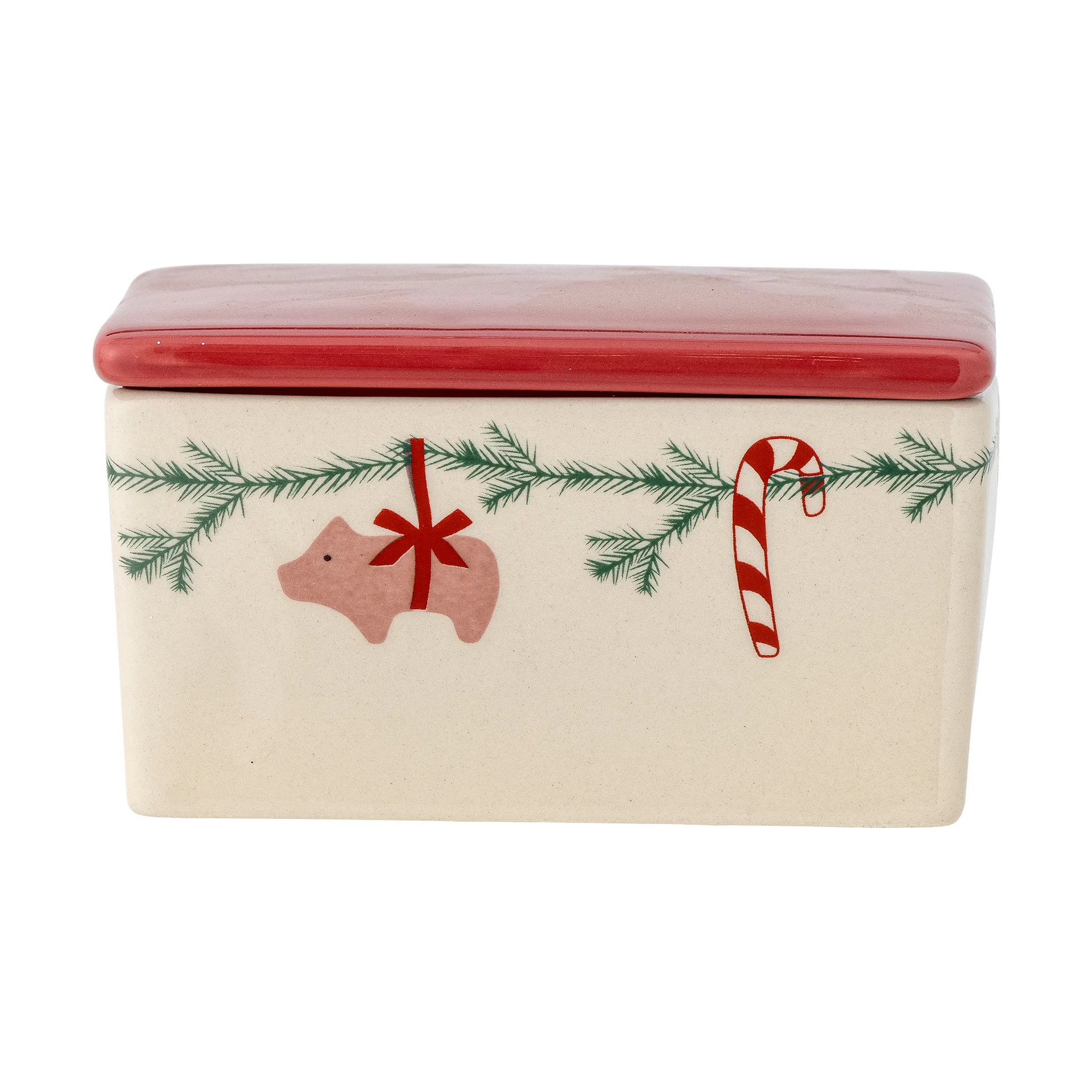 Beurrier Yule 12,5x7 cm, Blanc-rouge Bloomingville
