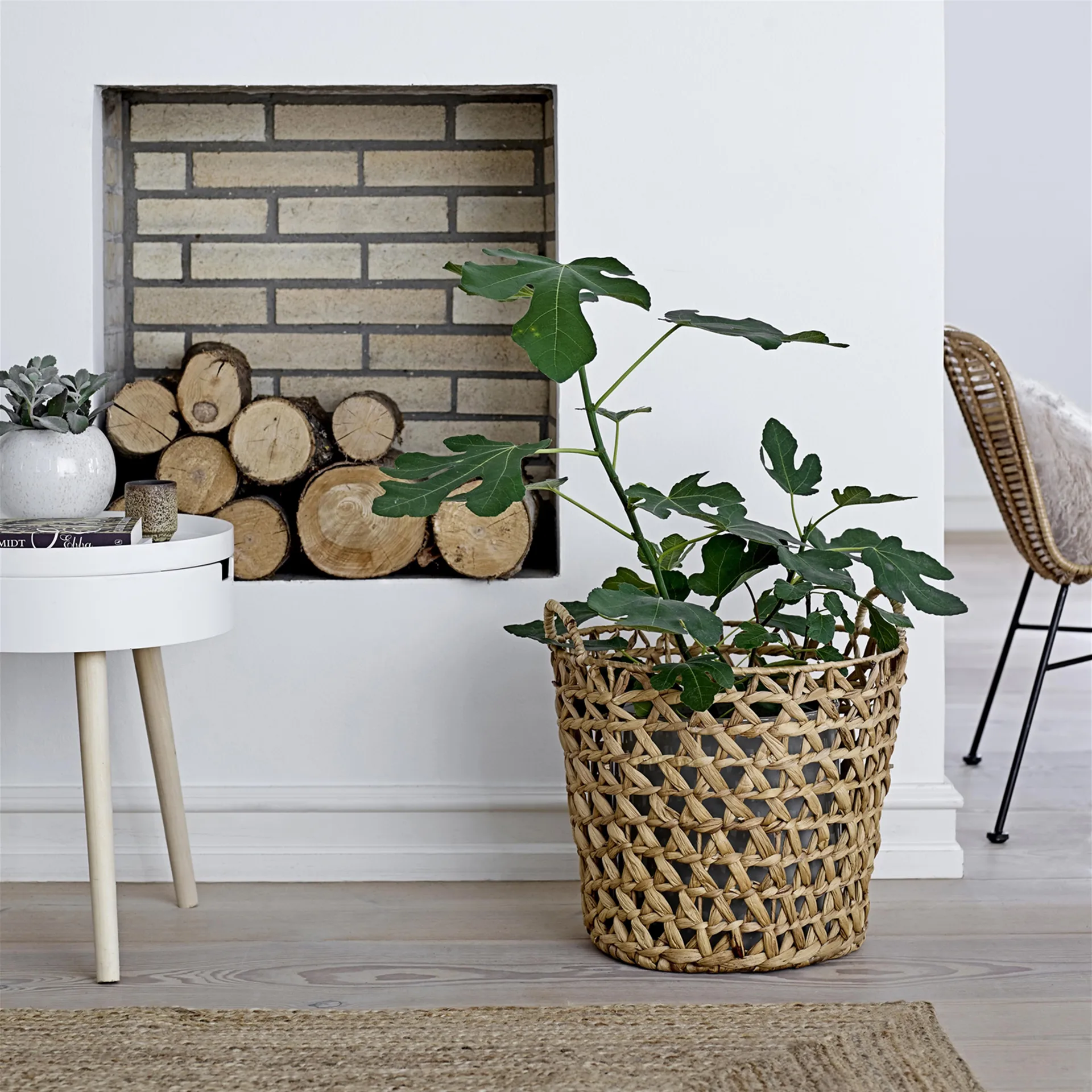 Bloomingville table d'appoint, blanc-naturel Bloomingville
