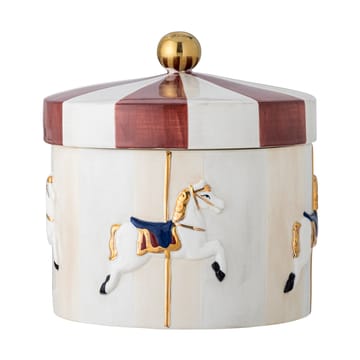 Bocal avec couvercle Merry-go-round Ø19,5x20,5 cm - Rouge-blanc - Bloomingville