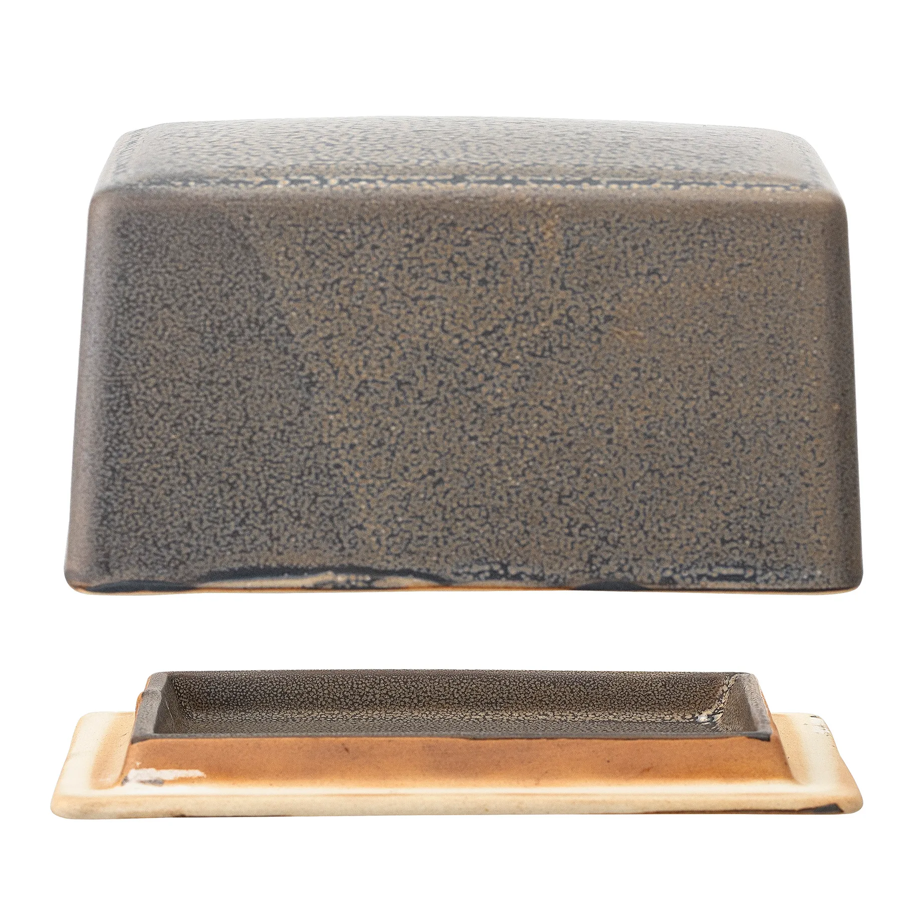 Boîte à beurre Kendra grès, Gris Bloomingville