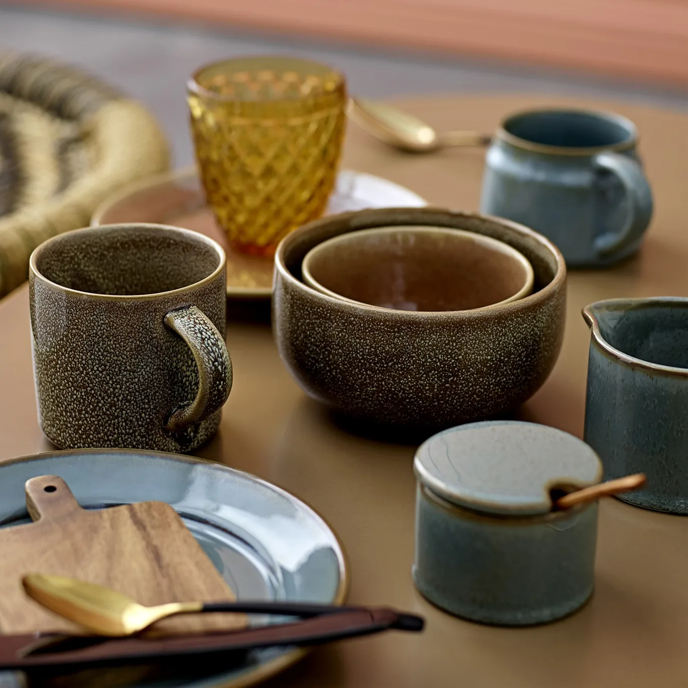 Boîte Pixie avec couvercle et cuillère, vert Bloomingville