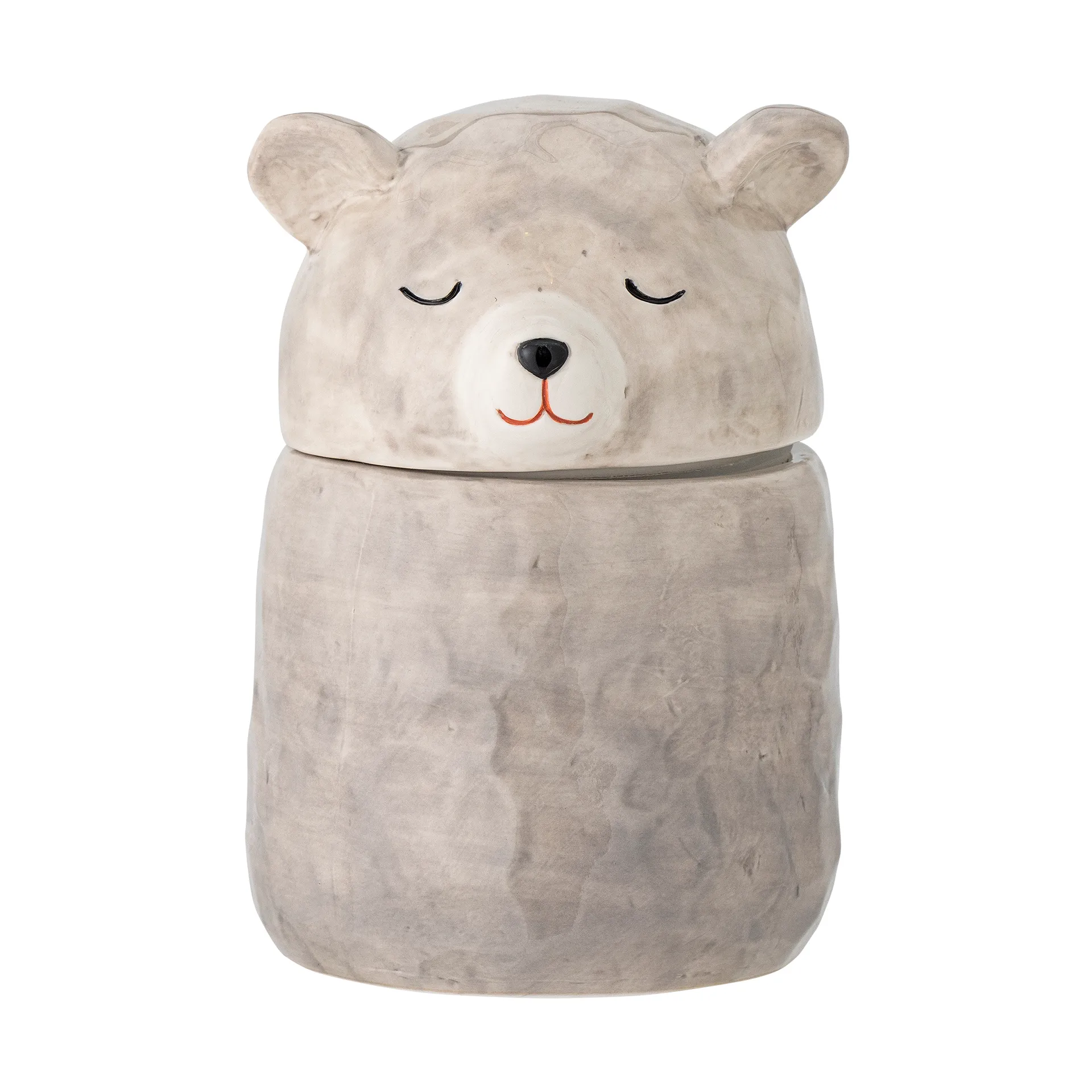 Boîte Puk avec couvercle Ø10 cm, Gris Bloomingville