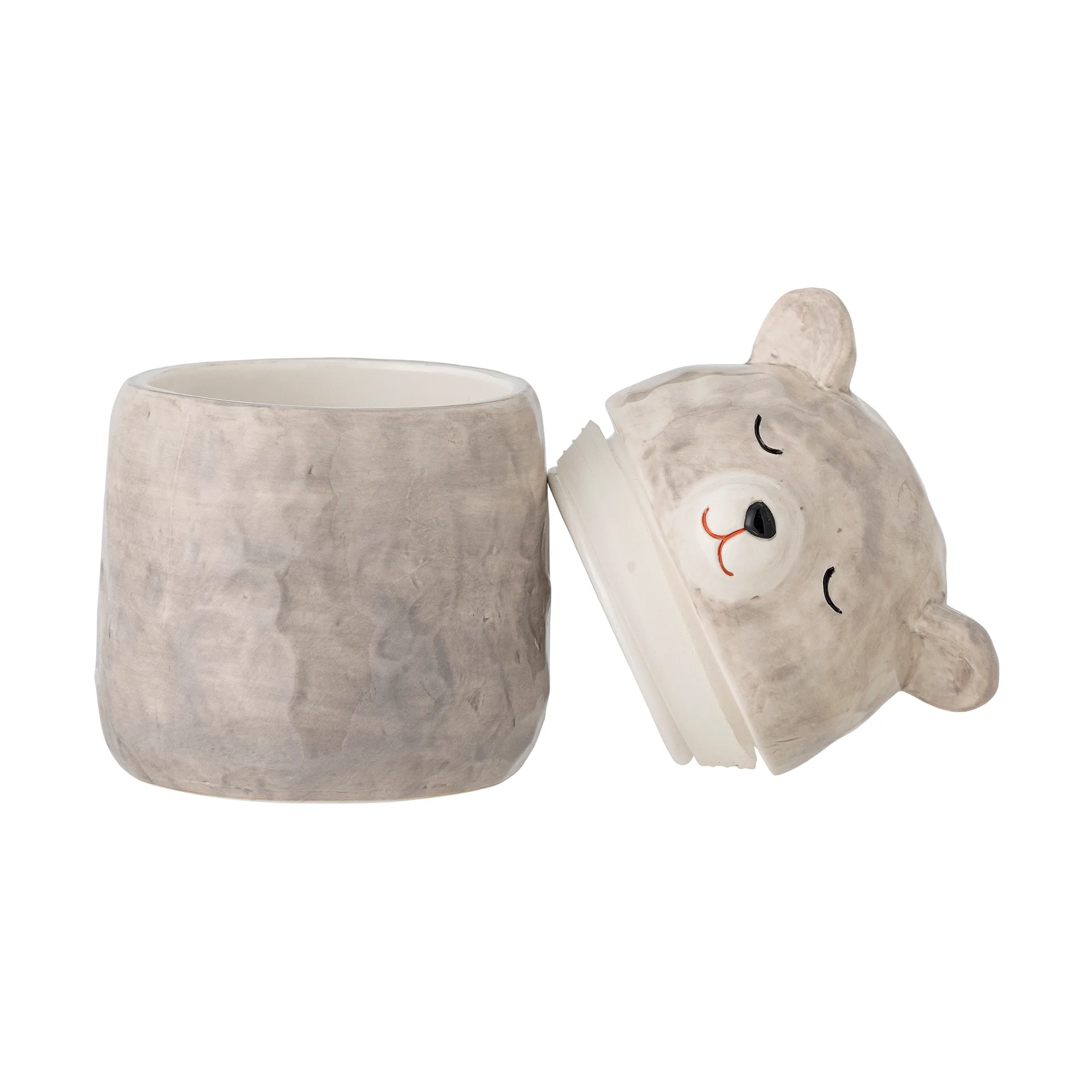 Boîte Puk avec couvercle Ø10 cm, Gris Bloomingville