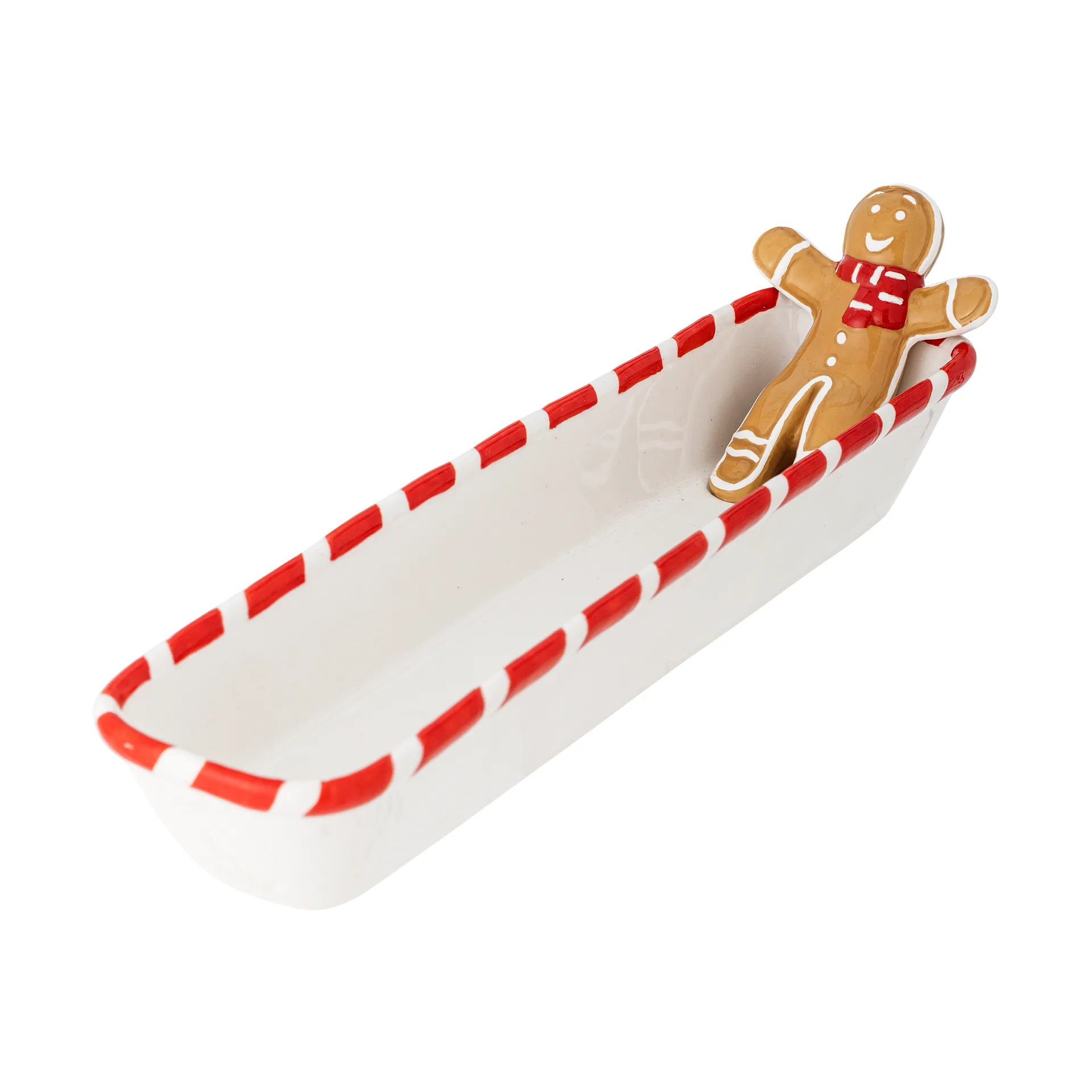 Bol de service Ginnie 36,5x12,5 cm, Blanc-brun Bloomingville