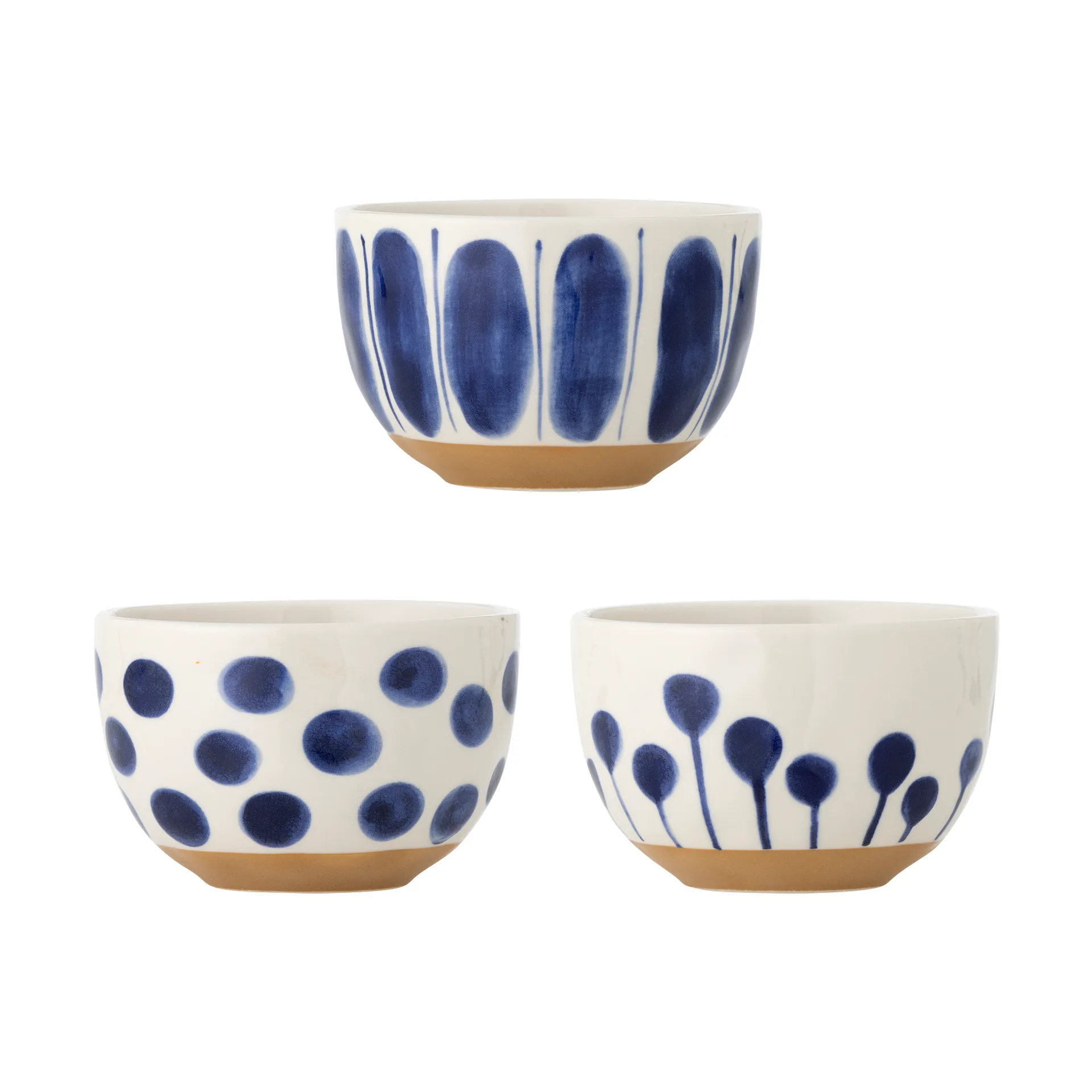 Bol Linora 58 cl Lot de 3, Bleu Bloomingville