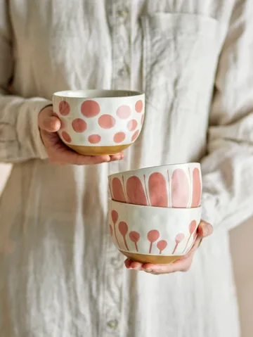 Bol Linora 58 cl Lot de 3 - Rose - Bloomingville