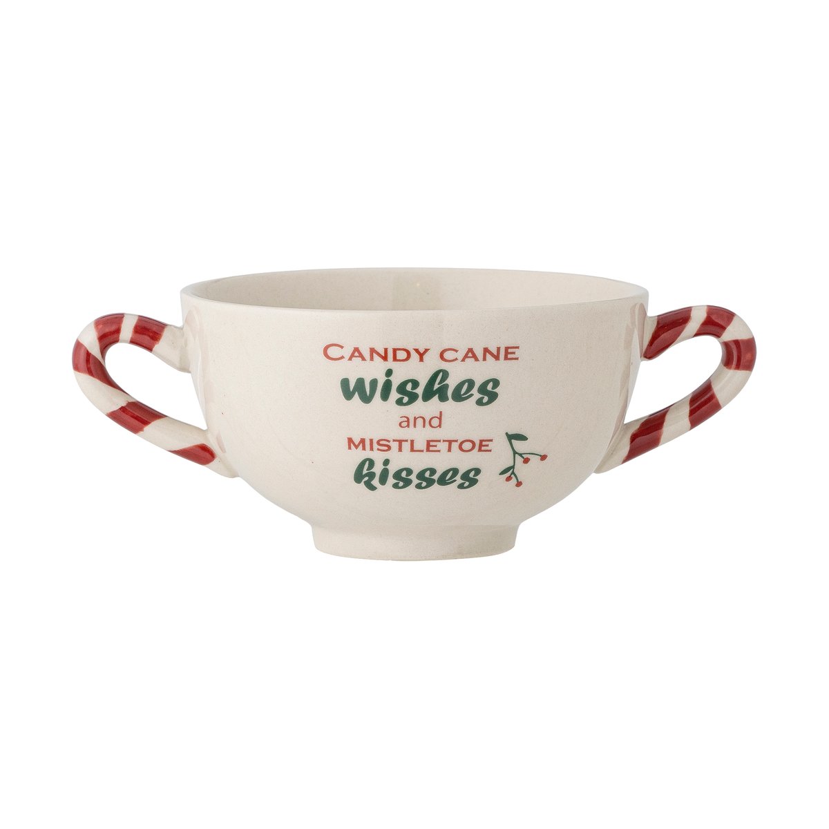 Bloomingville Bol Treats 11,5 cm Candy cane wishes | Design Scandinave | Coupelles à dessert | Blanc
