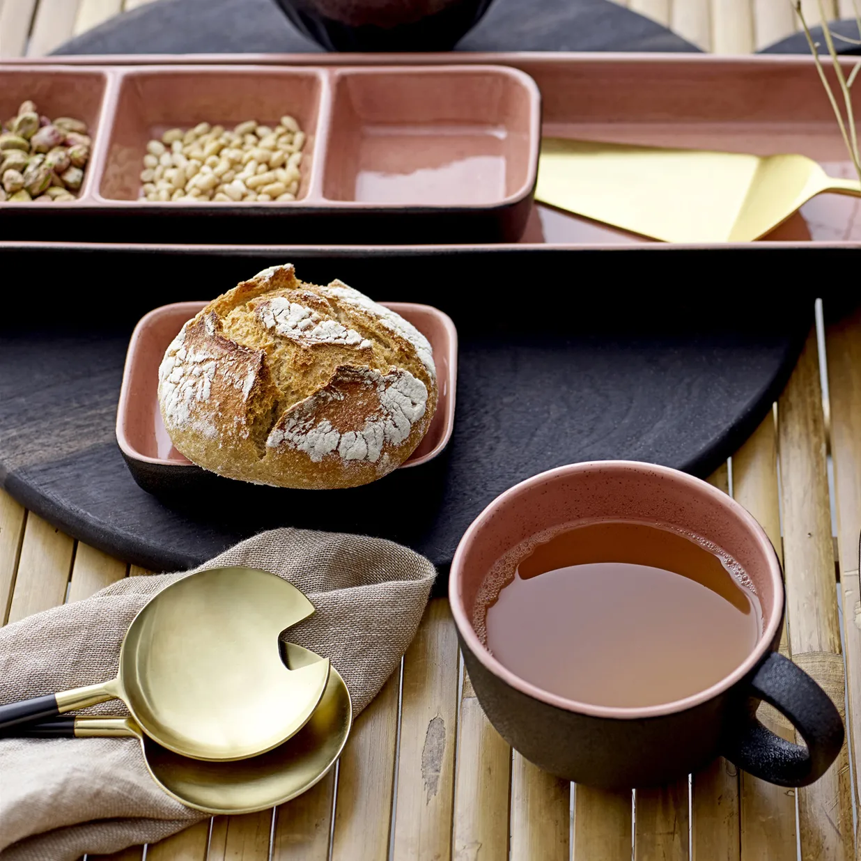 Bols de service Sienna, Orange-noir Bloomingville