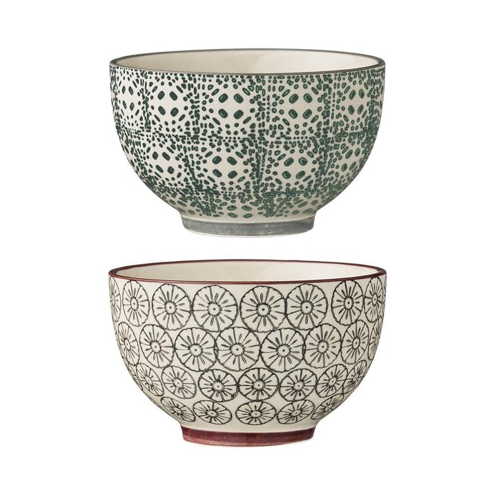 Bols Karine Ø 10 cm - lot de 2 - gris-vert - Bloomingville