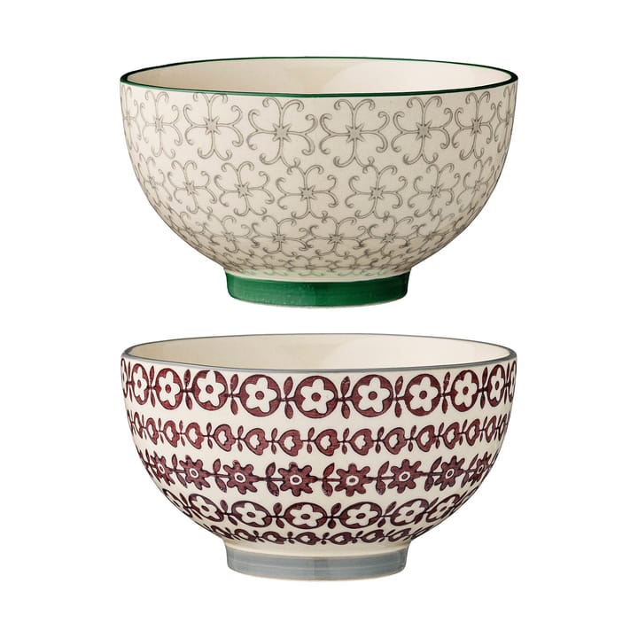 Bols Karine Ø 13,5 cm - 2 pièces vert-rouge - undefined - Bloomingville