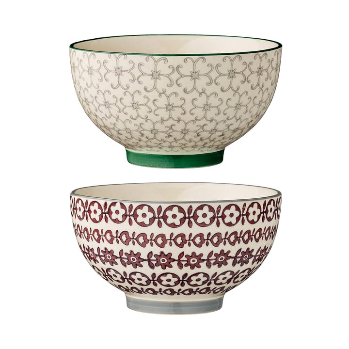 Bols Karine Ø 13,5 cm - lot de 2 - vert-rouge - Bloomingville