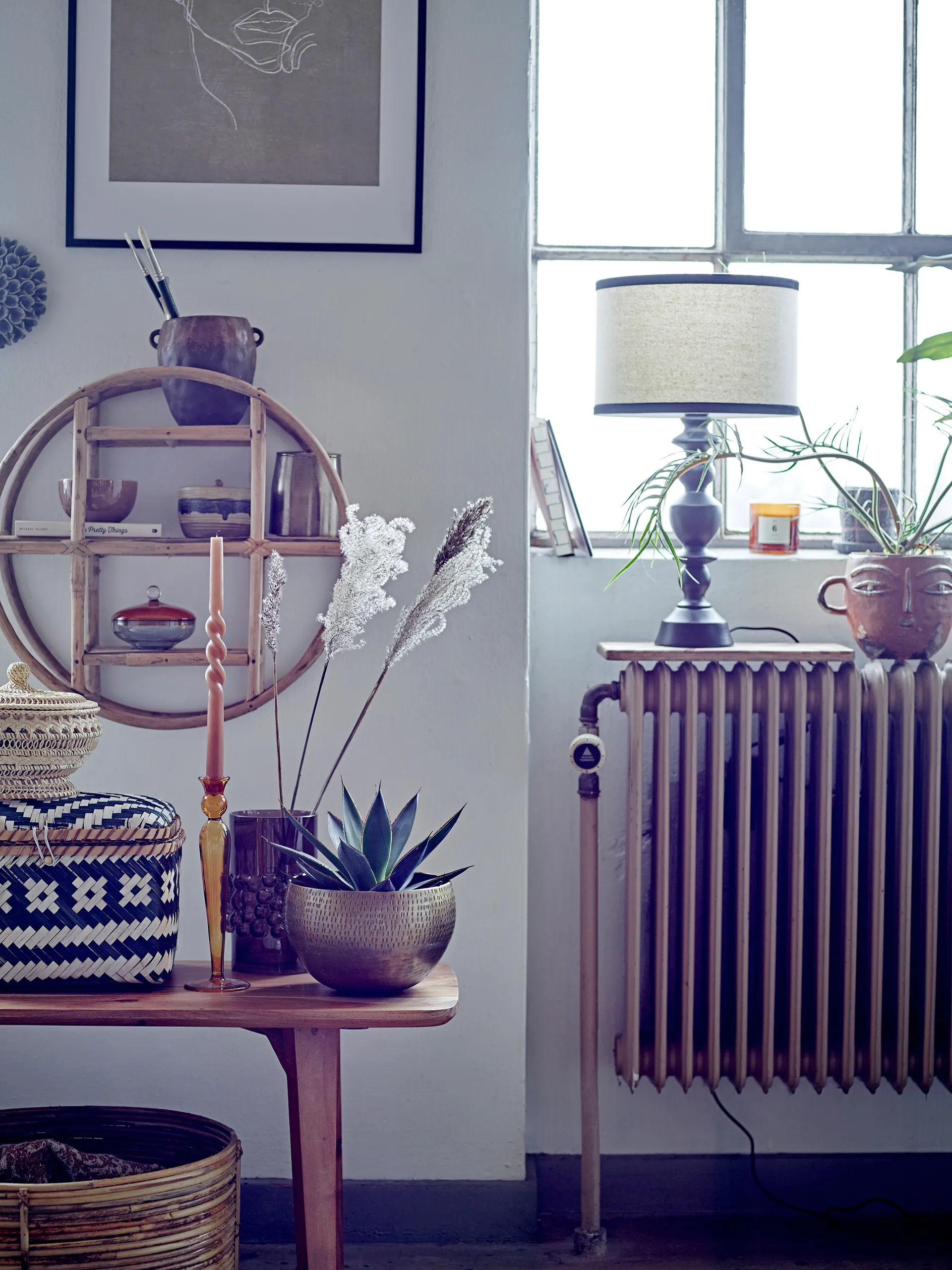 Bougeoir Dara 27 cm, Jaune Bloomingville