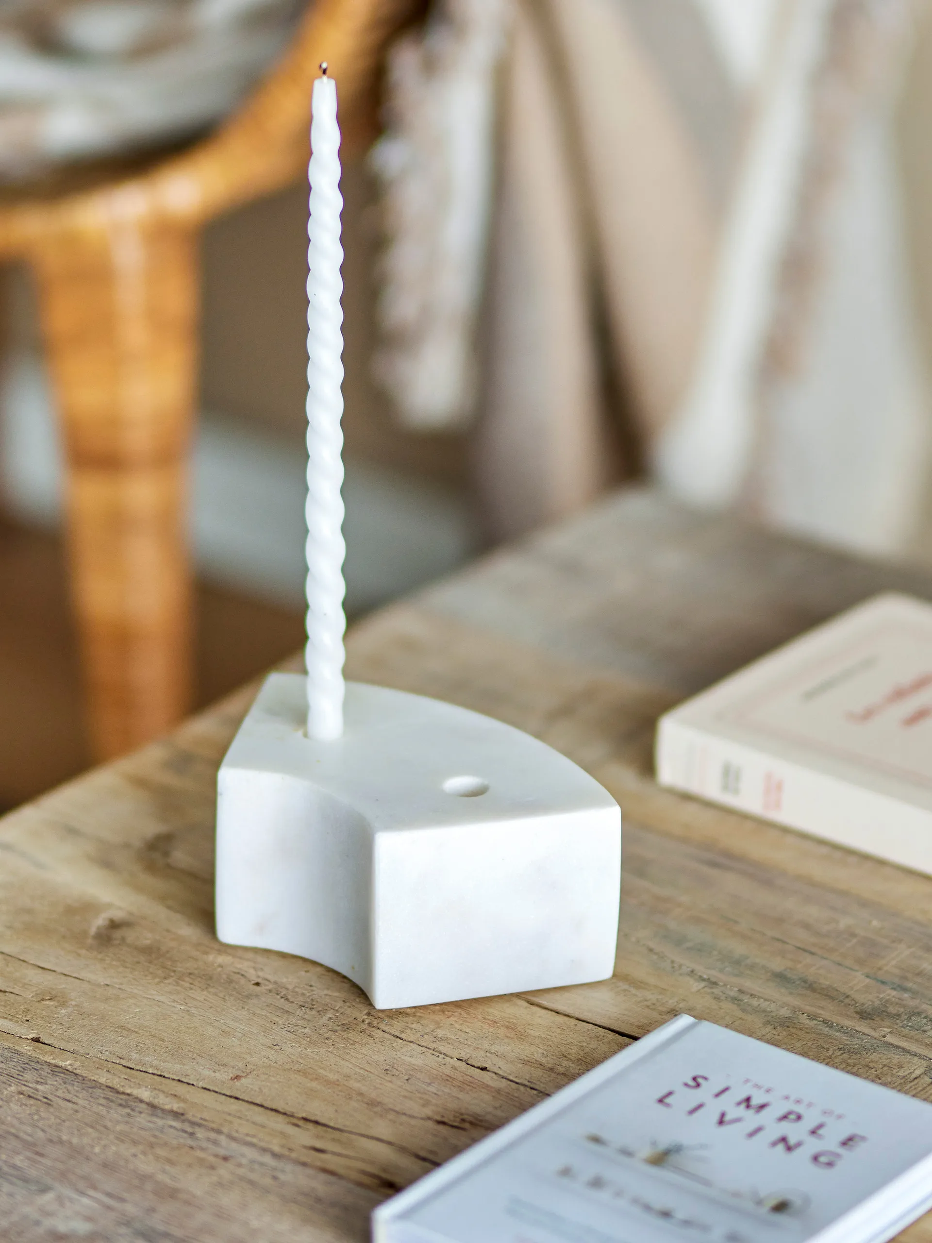 Bougeoir Florida 14,5x6x7,5 cm, White marble Bloomingville