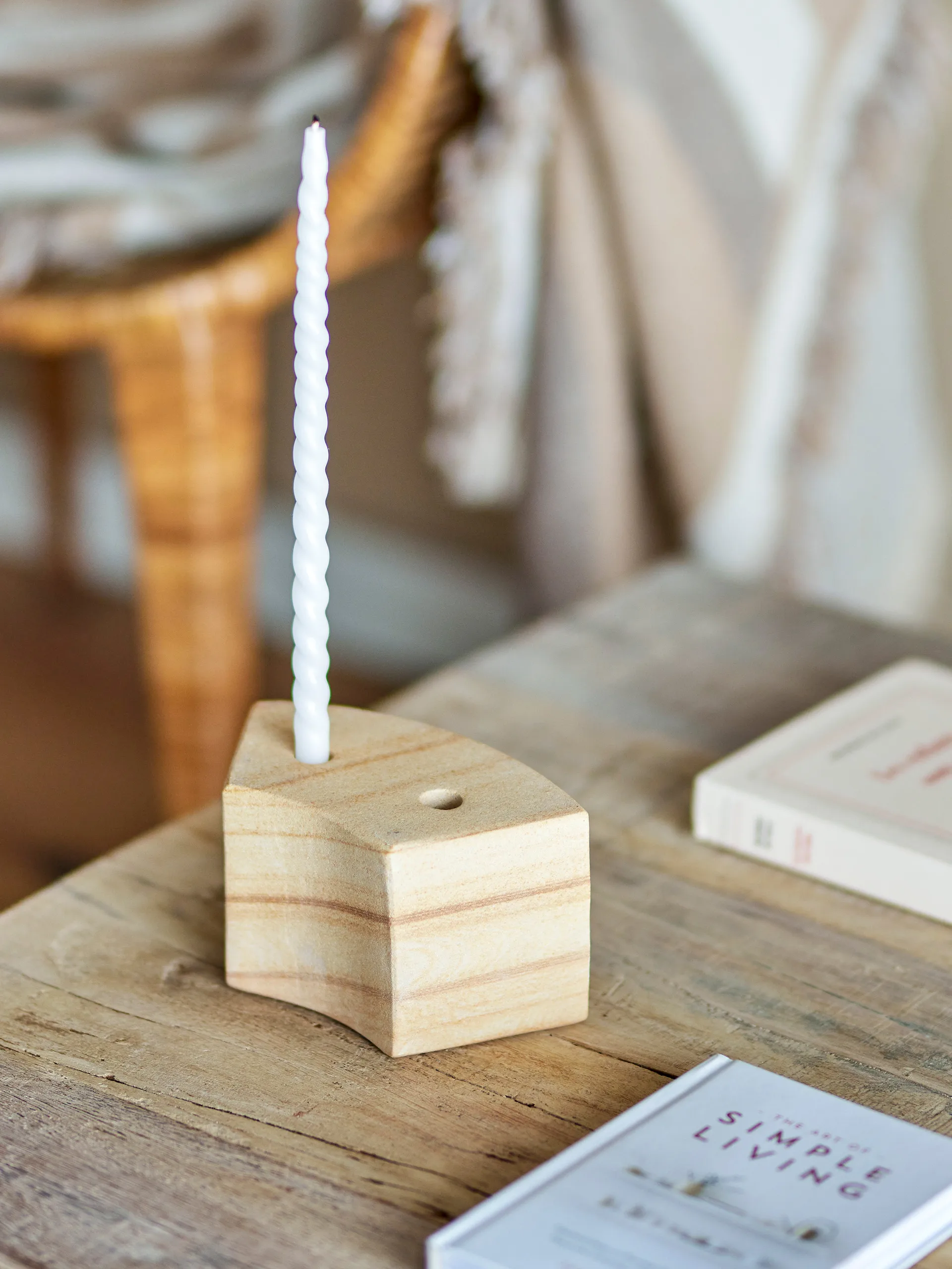 Bougeoir Florida 14,5x8x7,5 cm, Natural sandstone Bloomingville