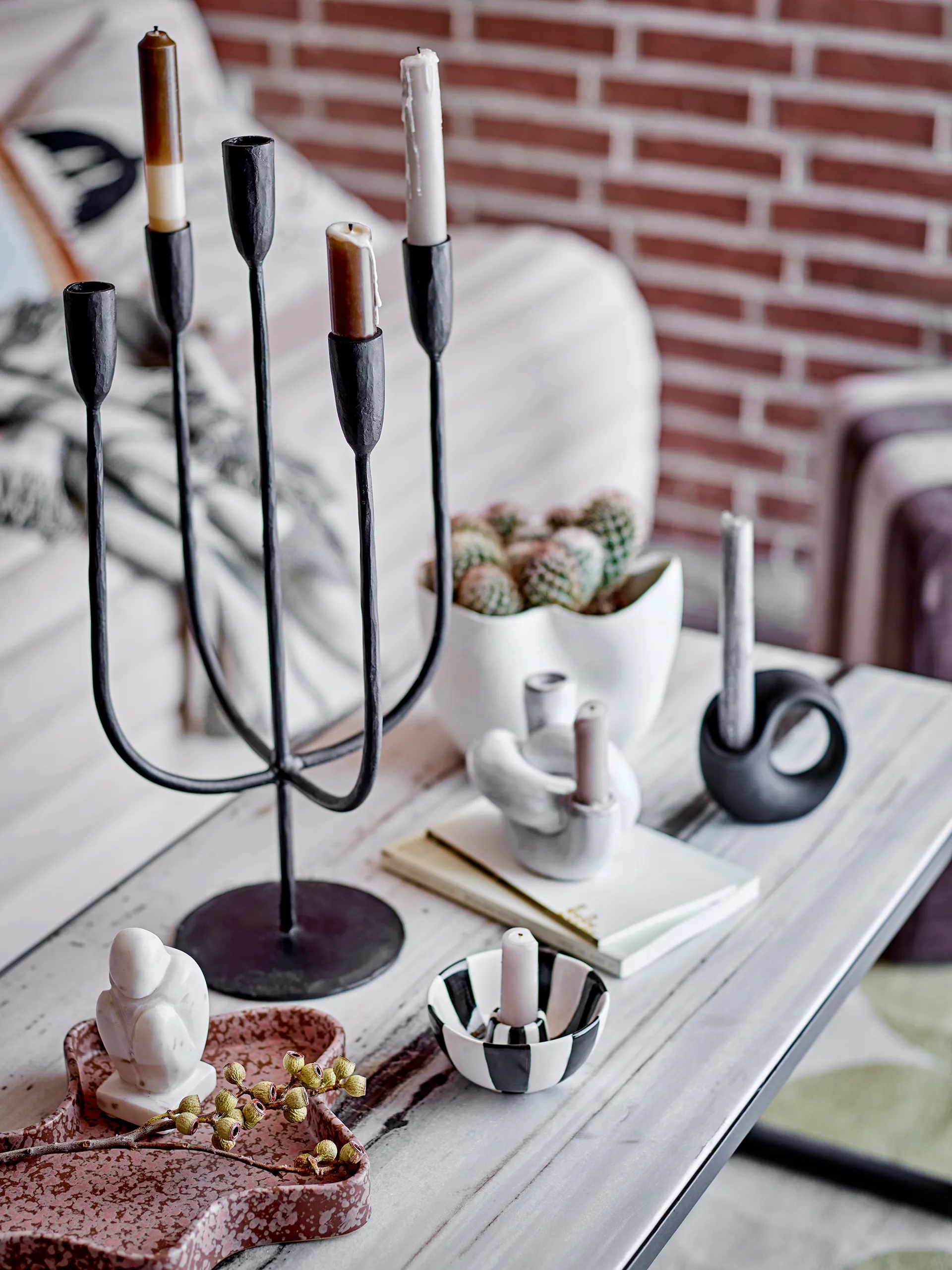 Bougeoir Haydn knot, Blanc Bloomingville