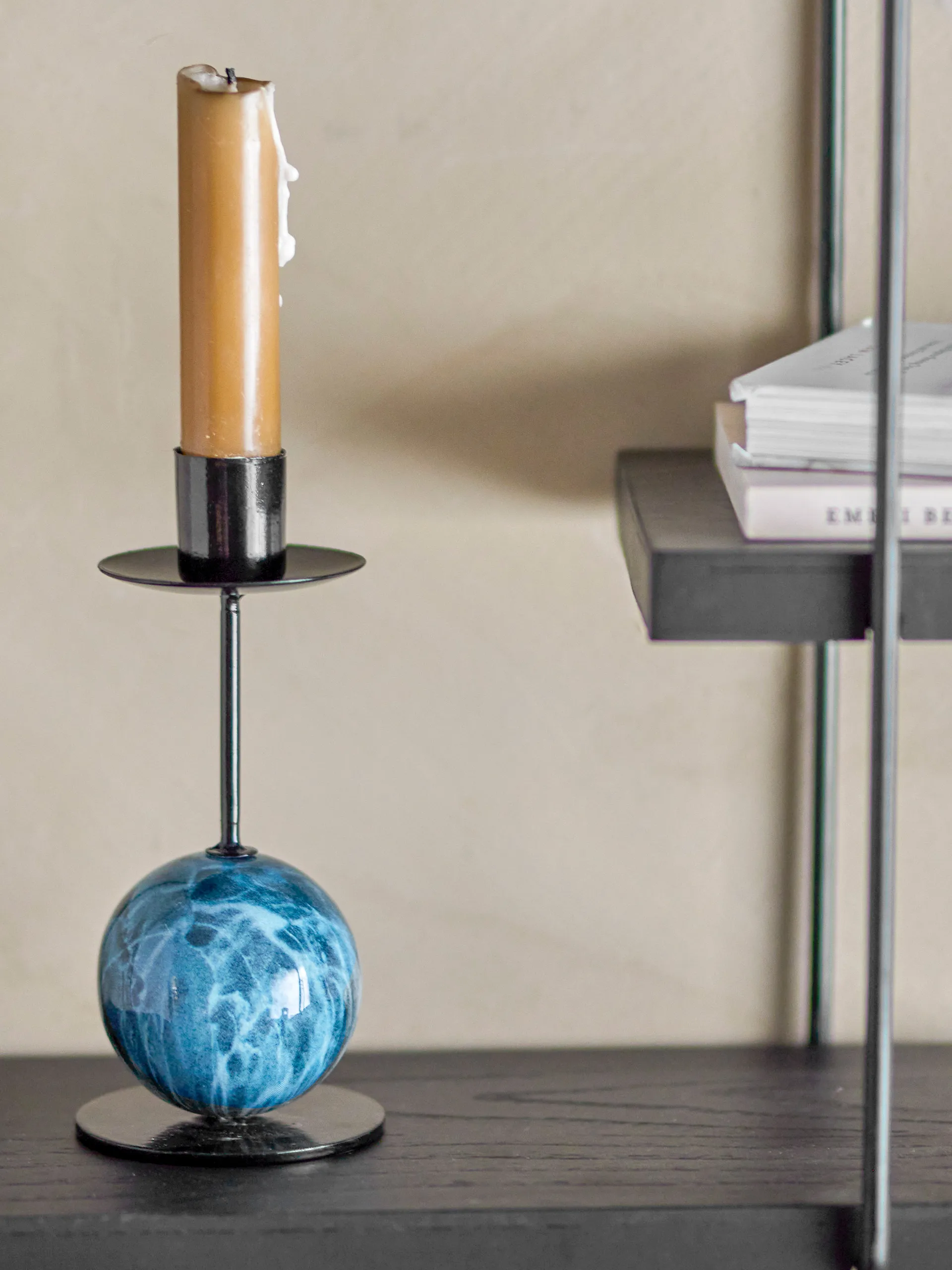 Bougeoir Jayda Ø7x15 cm, Blue-iron Bloomingville