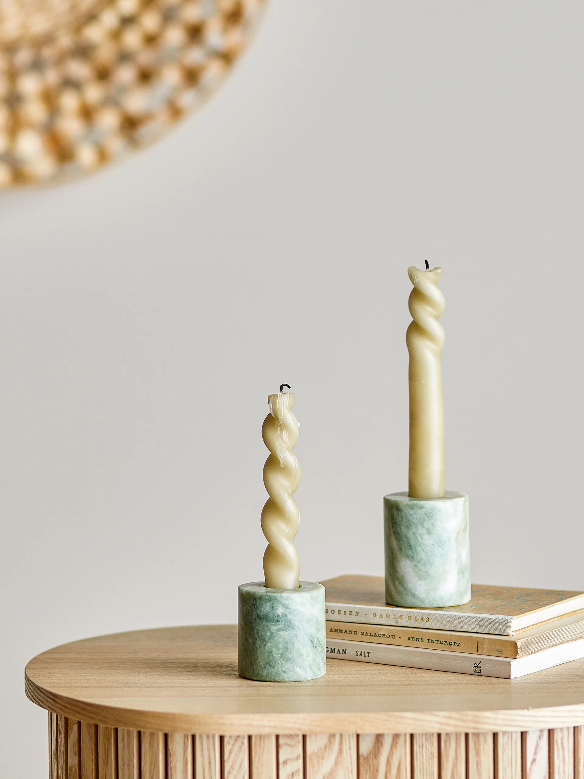 Bougeoir Kokoro 2 pièces, Marbre vert Bloomingville