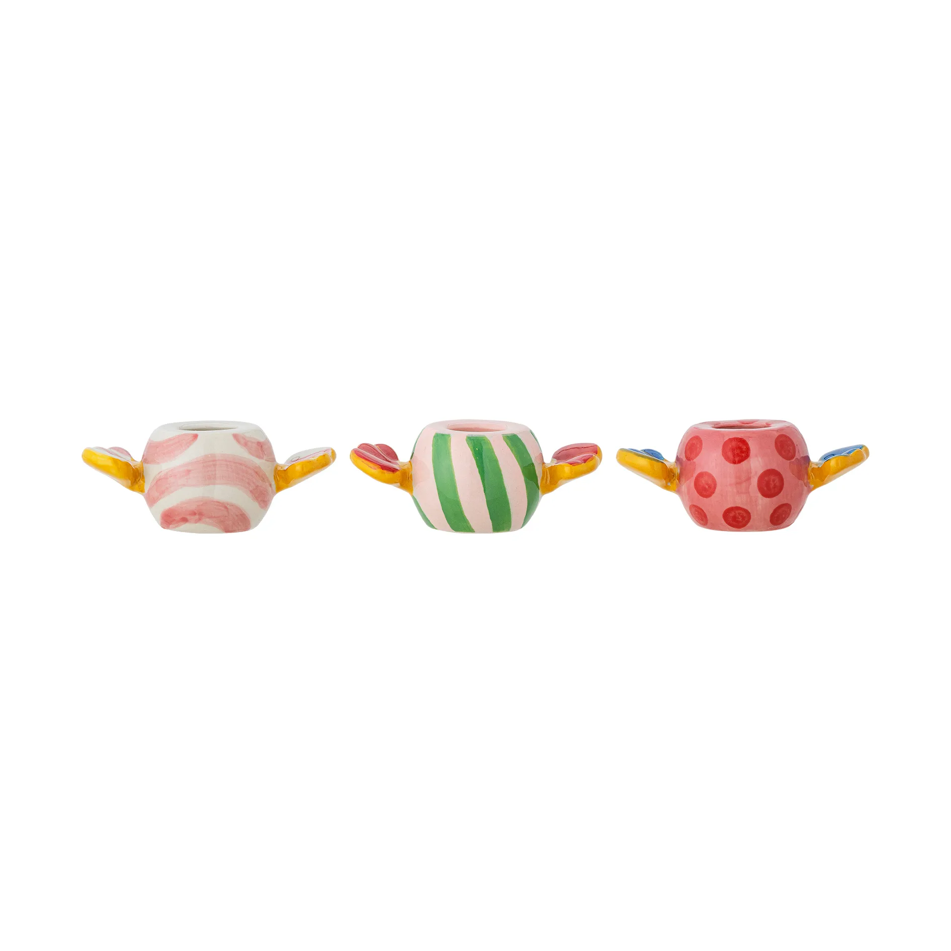 Bougeoirs Caramella, 3 pièces, Rose Bloomingville