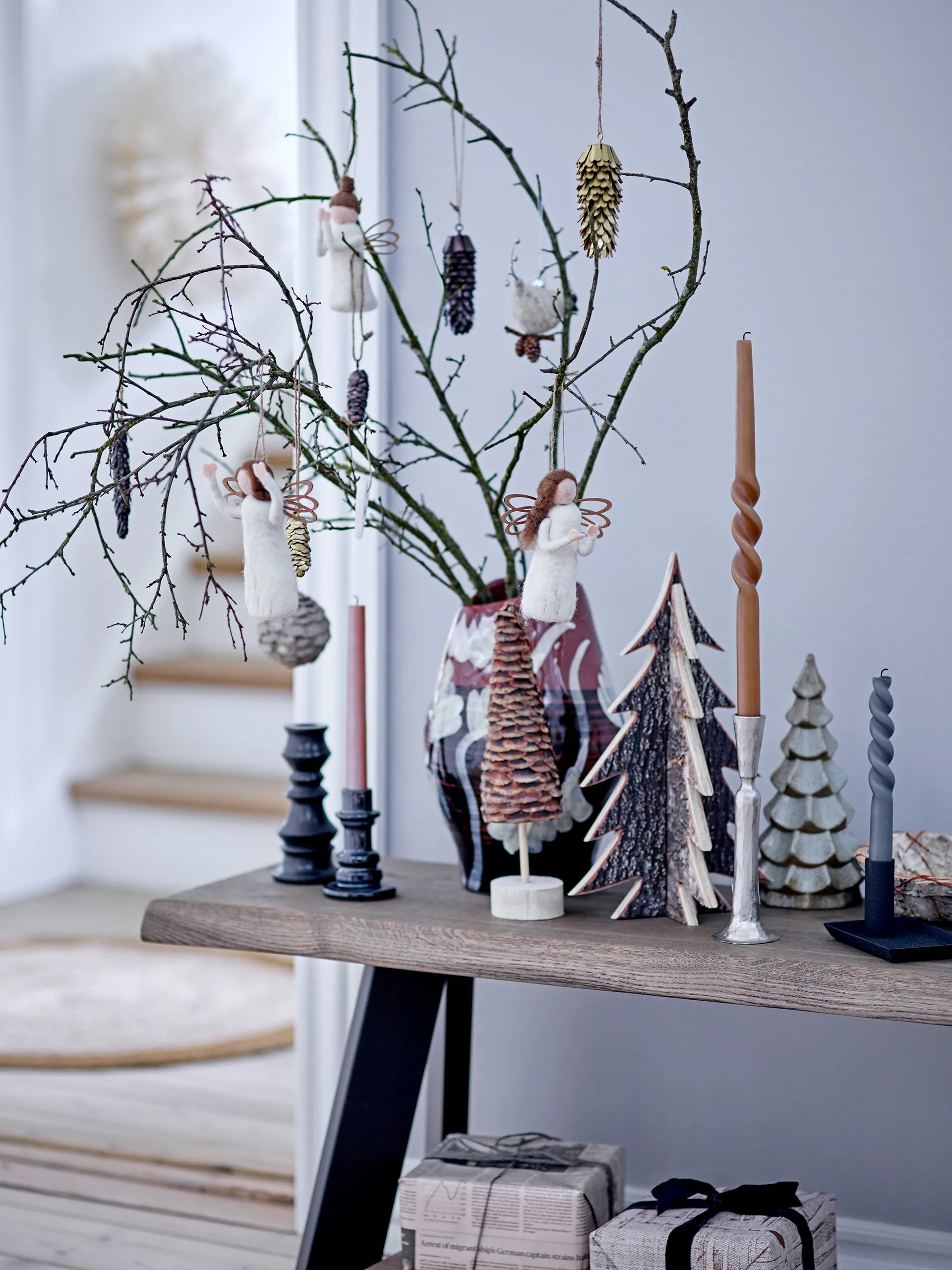 Bougie Shimmer Lot de 4, Marron Bloomingville