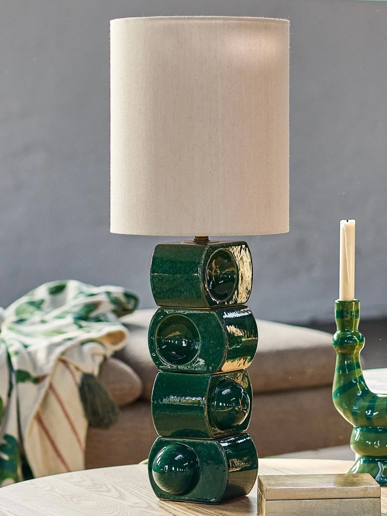 Brady lampe de table, Green, Ø25 cm Bloomingville